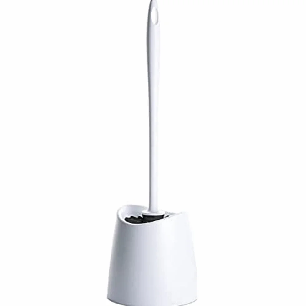 TATAY Escobilla WC Resistente Diseño Moderno Cepillo Fijo Duradero Baño 12x12x38 cm Blanco