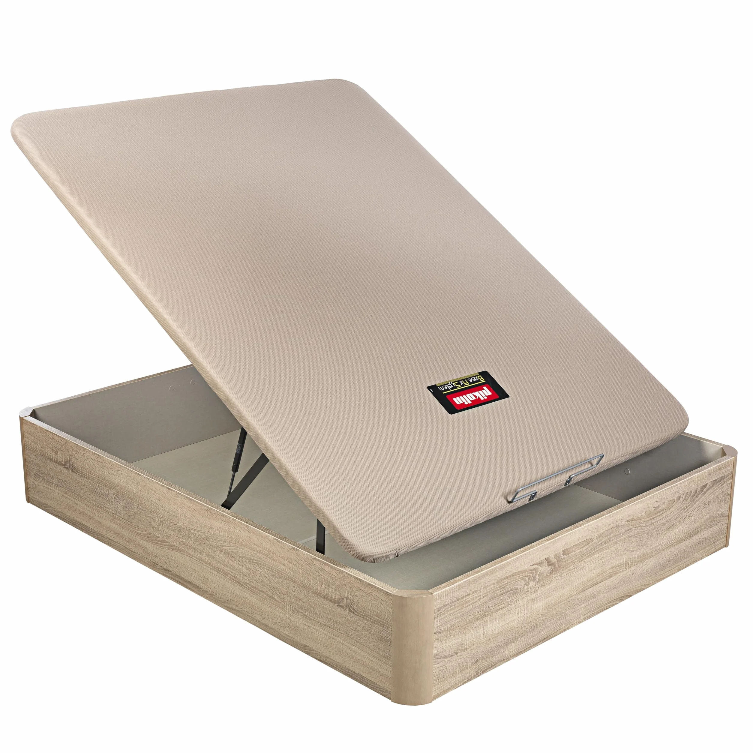 PIKOLIN Canapé Abatible Madera NATURBOX 2.0 | Entrega, Montaje y Retirada de Usado Incluida | 160x200 | Natural | Gran Capacidad de Almacenamiento | 36 cm Altura | 4 Esquinas Redondas