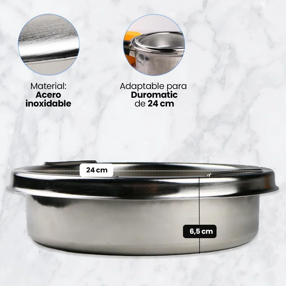 Cestillo de Acero Inoxidable para Cocinar al Vapor 24cm Compatible con Duromatic