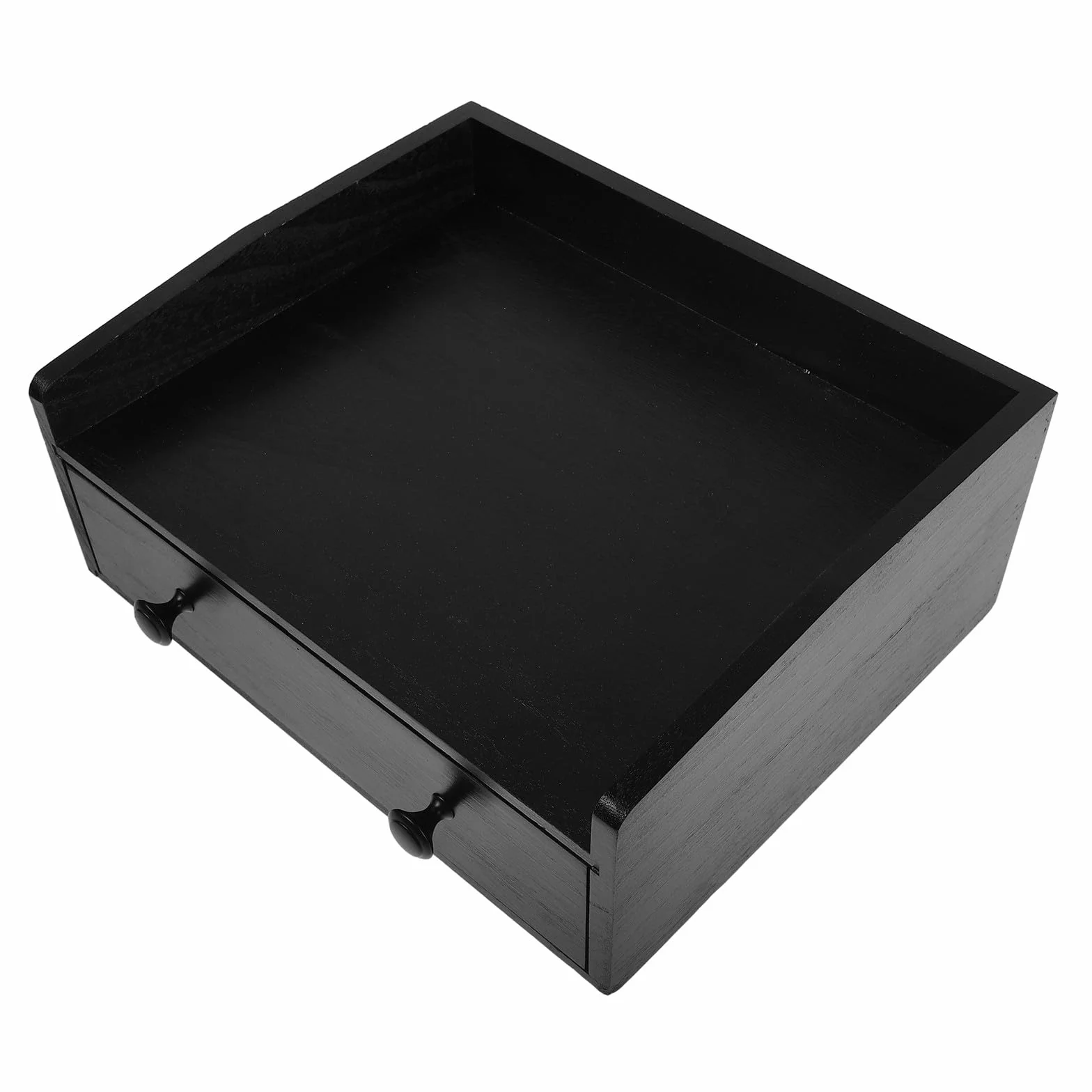 BESPORTBLE Organizador de Madera para Cápsulas de Café y Bolsitas de Té, Cajón Extraíble Negro, Almacenamiento de Sobremesa Resistente, Estación de Café para Cocina y Oficina, Caja Práctica