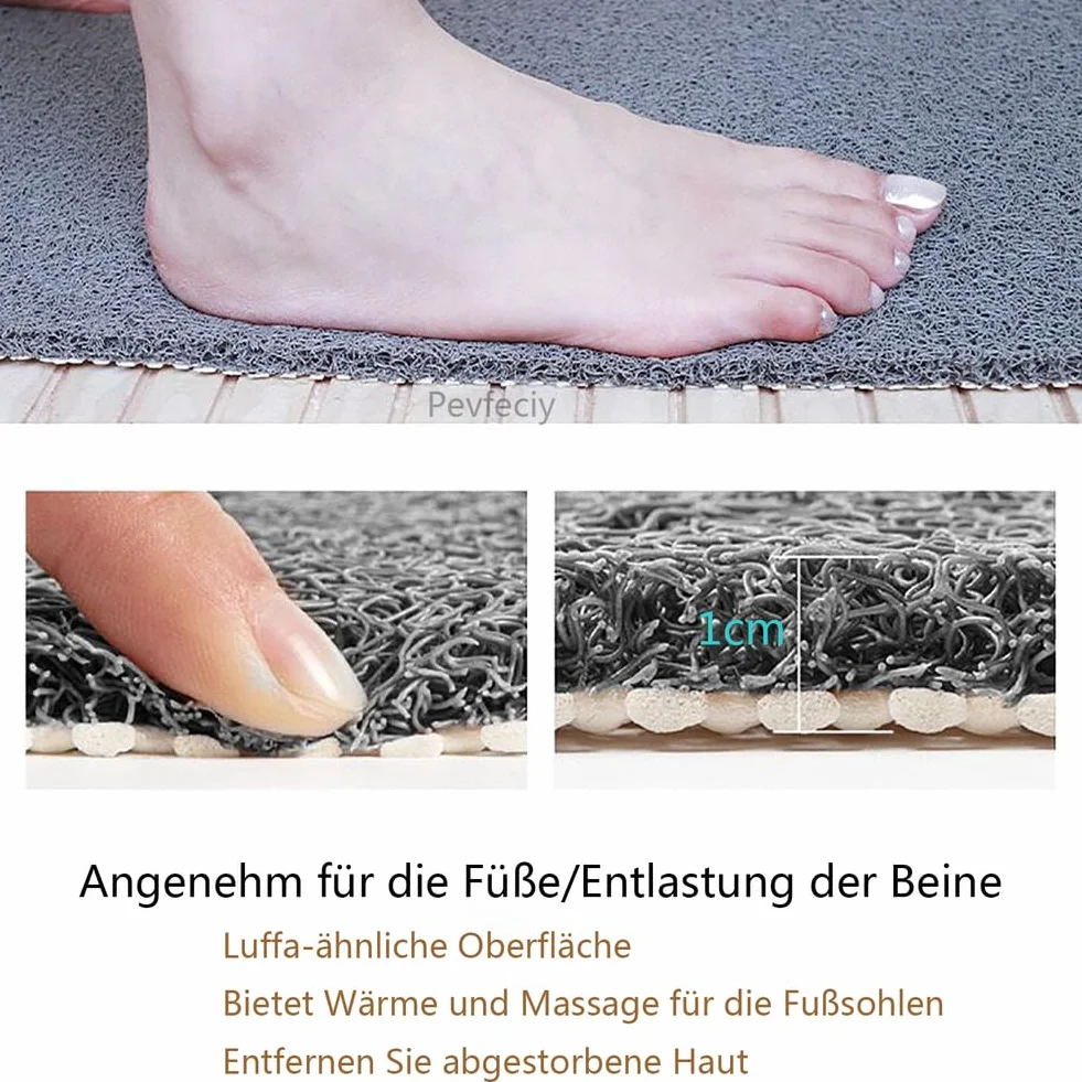 Alfombrilla Ducha Antideslizante 70X150 CM para baños y bañera Modernos Alfombra Ducha Antideslizante Suave y cómodo PVC Alta Permeabilidad al Agua