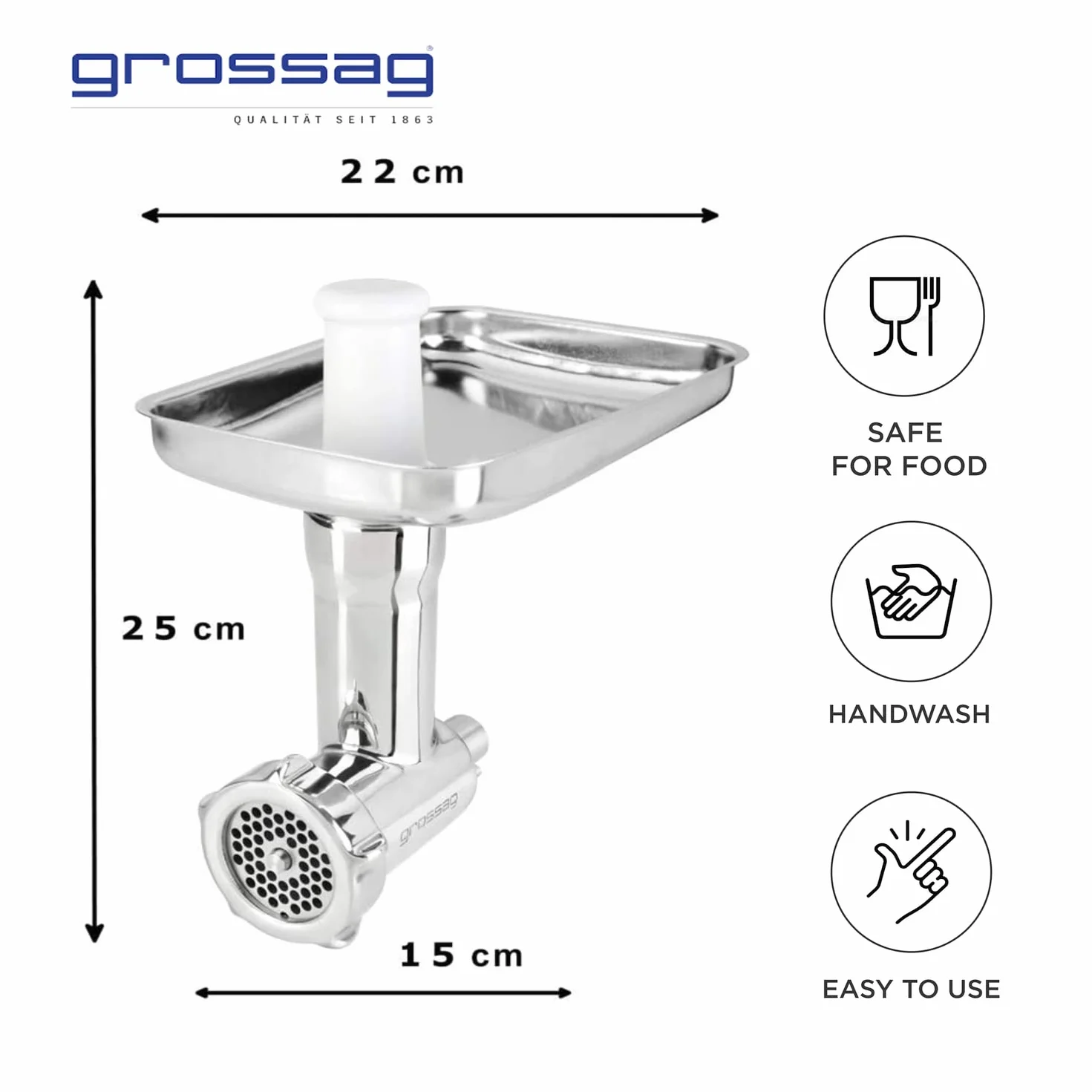 grossag 1352 KFW 5 - Accesorio para picadora de carne (metal ligero)