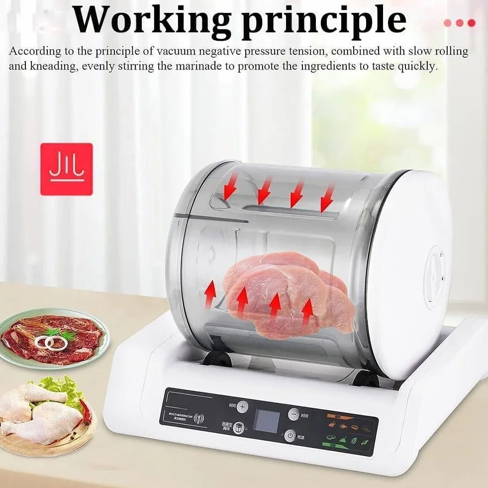 Marinador eléctrico del Vaso del vacío - Vaso automático de la Carne con Temporizador y Puerto Deportivo rápido | Control táctil para Carne y Verduras