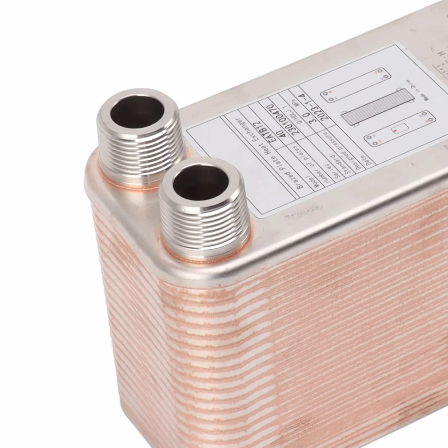 Enfriador De Placas, Enfriador De Mosto, Enfriador De Mosto De Cerveza Intercambiador De Calor De Placa Soldada De Acero Inoxidable Resistente Y Compacto Para Calentamiento Hidrónico De Agua De Mosto