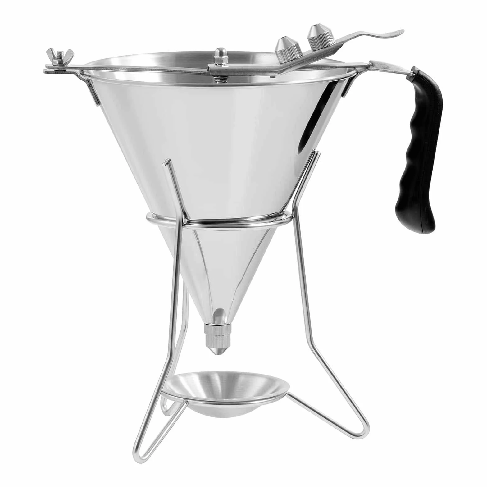 Royal Catering RC-OF04 Embudo 1,8 L Acero Inoxidable con Soporte Apertura Dosificadora