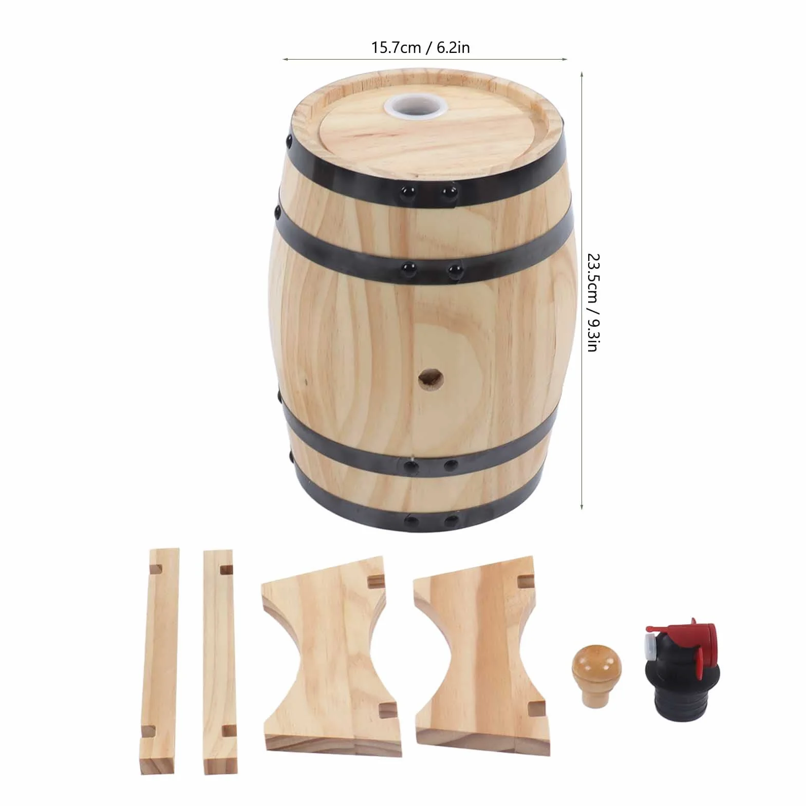 Topyond Pino De Vino, Barril De Bourbon De Madera, Barriles De Envejecimiento De Pino De Vino De Elaboración Propia, Barriles De Cerveza para Bar, Catering, Tienda De Barbacoas Y Amantes del Vino(3L)