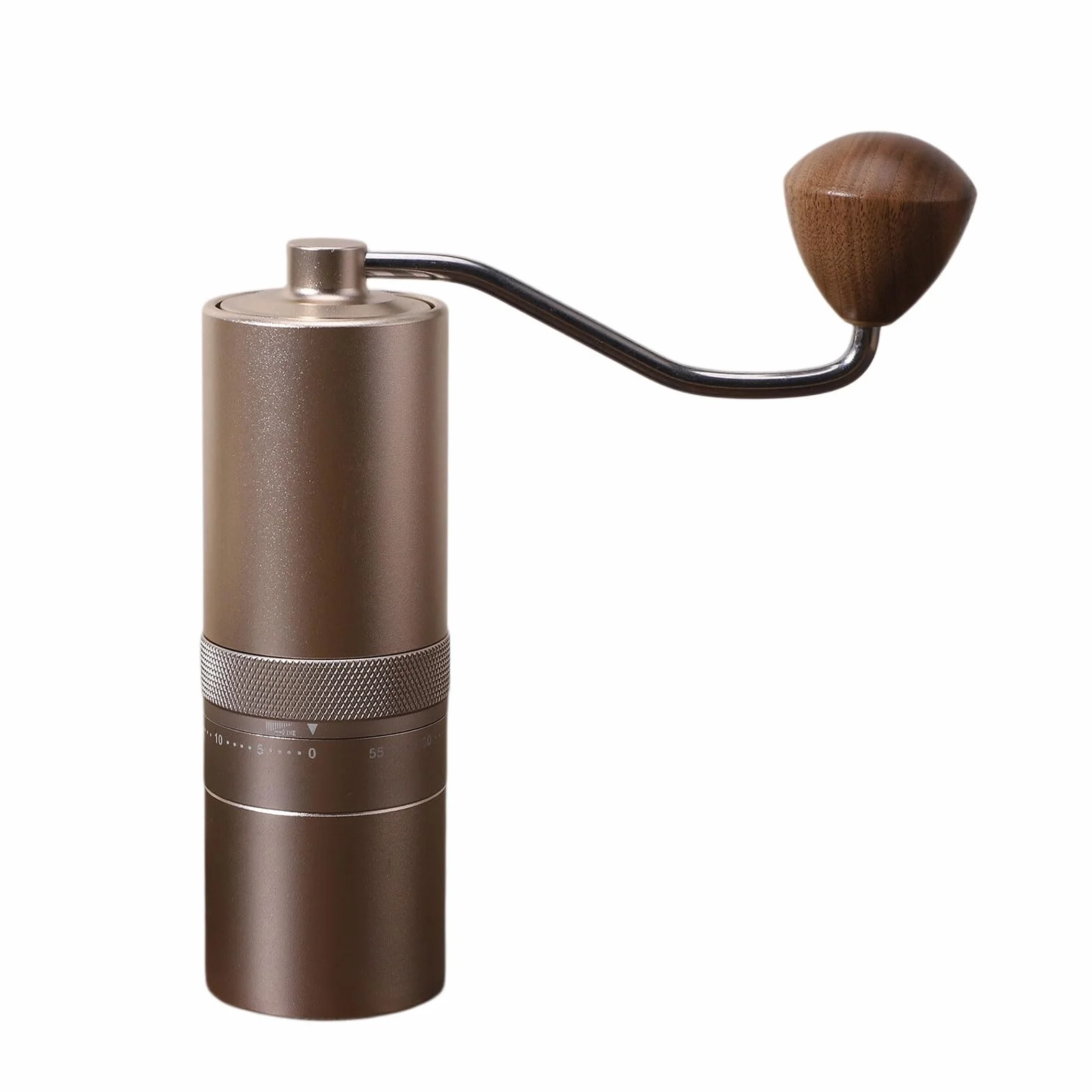 Molinillo de café ergonómico de funcionamiento manual con núcleos de cerámica mecanizados alemanes y diseño antideslizante en dos colores