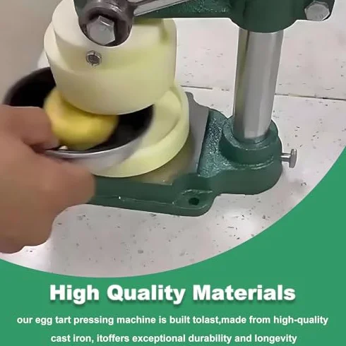 Prensa manual para tartas, máquina de corteza de pastel de huevo con base de hierro fundido y molde de grado alimenticio, mecanismo de palanca fácil para dar forma uniforme, herramienta antiadherente