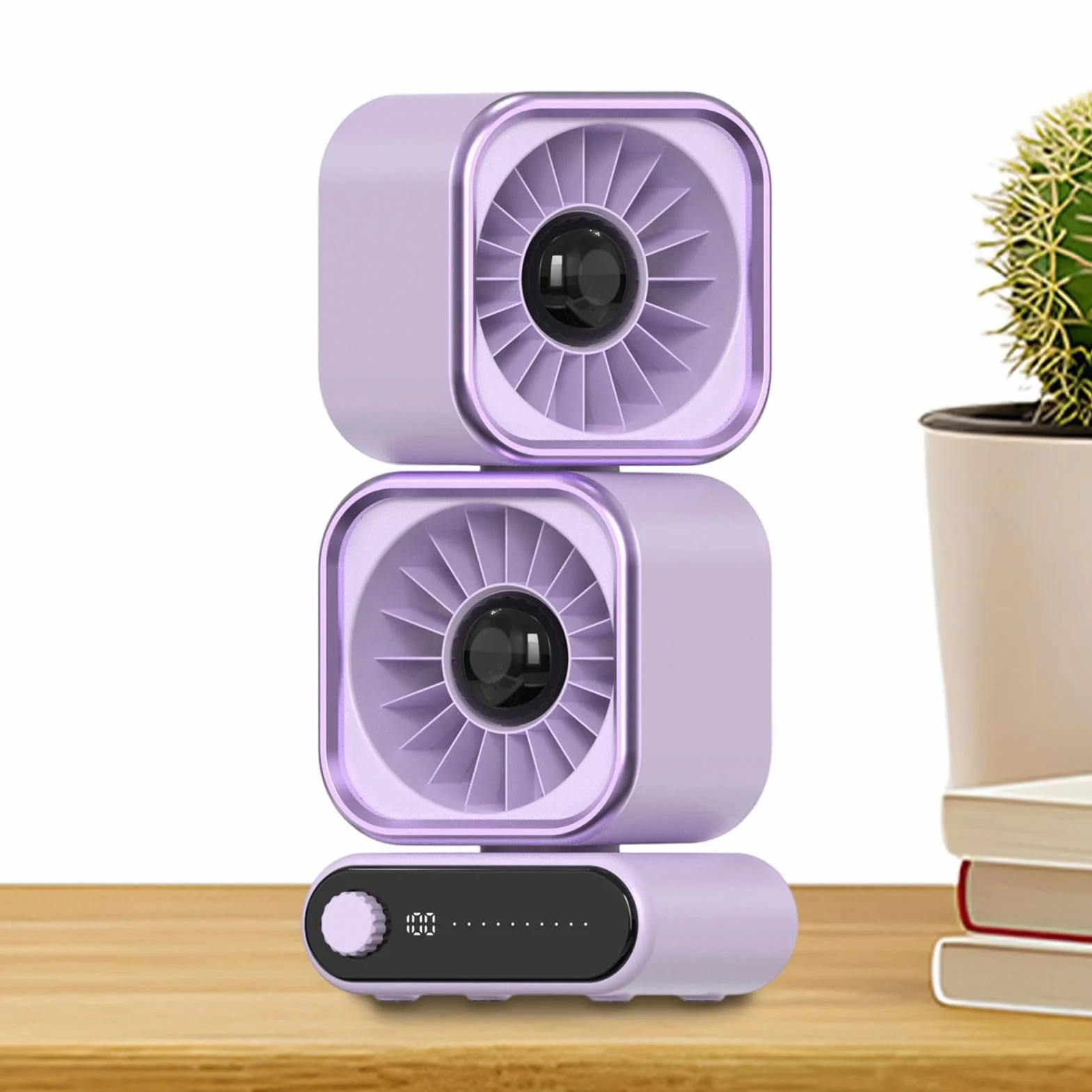 Ventilador de escritorio 100 Velocidades Ajustable Oscilación Automática | Ventilador Mesa Recargable Para Hogar Apartamento Dormitorio Residencia Escuela Oficina Hotel Salón