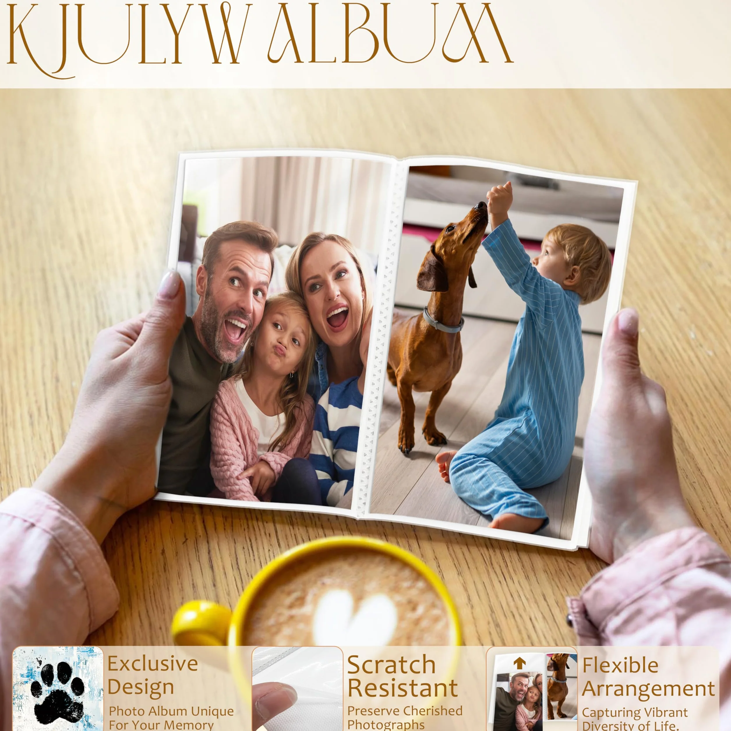 Álbum de fotos de perro de 4 x 6 pulgadas, regalos para amantes de los perros, diseño abstracto azul, pequeño álbum de fotos para 18 bolsillos, con capacidad para 36 fotos, álbum de fotos para
