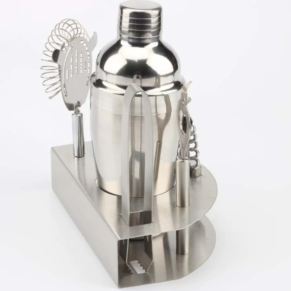Kit de Cocteleria Juego de coctelera de acero inoxidable para principiantes, juego de acero inoxidable, juego de 7 piezas, mezclador, bebida, leche, té, tienda, juego de herramientas Juego De Cocteler
