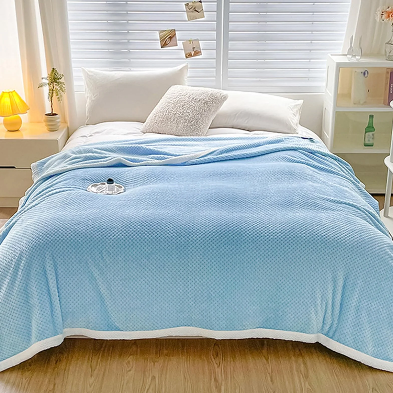 Mantas para Sofá Tacto Suave y Cálido Manta Sofa o Mantas para Cama Ligeras Mantas para Cama de Reversible 200 x 230 cm, Verde