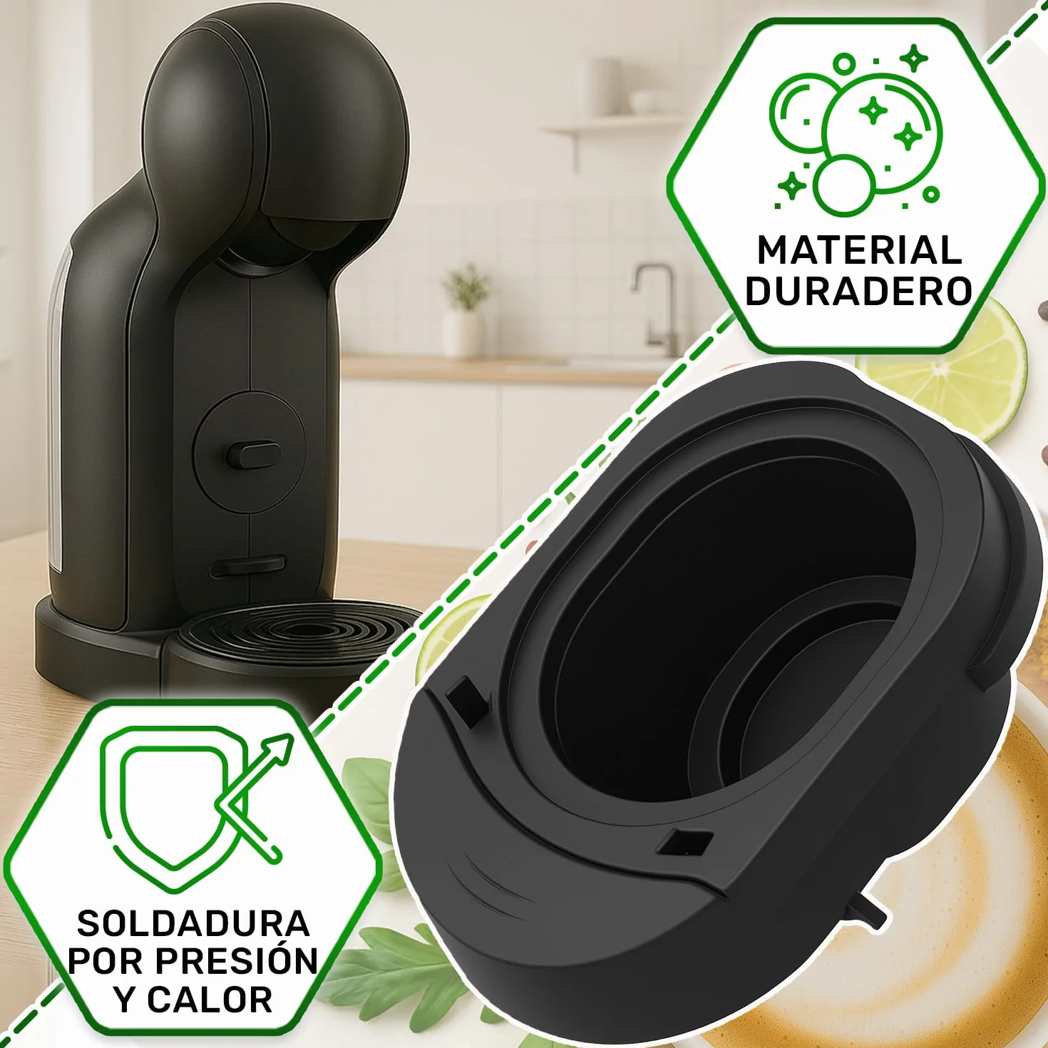 ONIX TECH Porta Capsulas para Cafetera 80x64x35 mm Ø45 mm Compatible Nescafe Dolce Gusto Piccolo XS