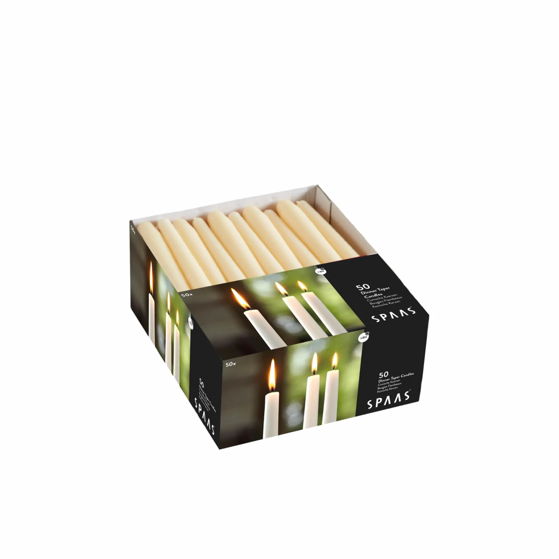 Spaas Festilux-Velas 50 Unidades 23/250 mm ± 8 Horas Beige Cera parafina Crema 2.3 cm Marfil