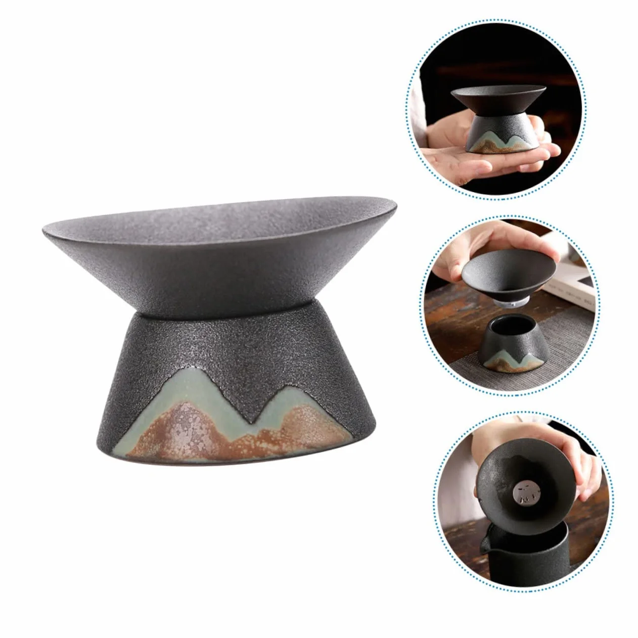 Gatuida 3piezas Infusor De De Cerámica Decorativo Filtro Natural Para Infusiones y Accesorio De Artesanal Para Casa