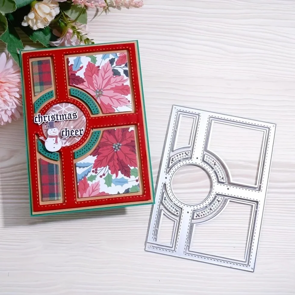 Lapoo Troquel de corte de metal con flores para álbumes de recortes, plantillas de corte duraderas para álbumes de recortes, álbumes de fotos, tarjetas de papel decorativas, suministros para hacer