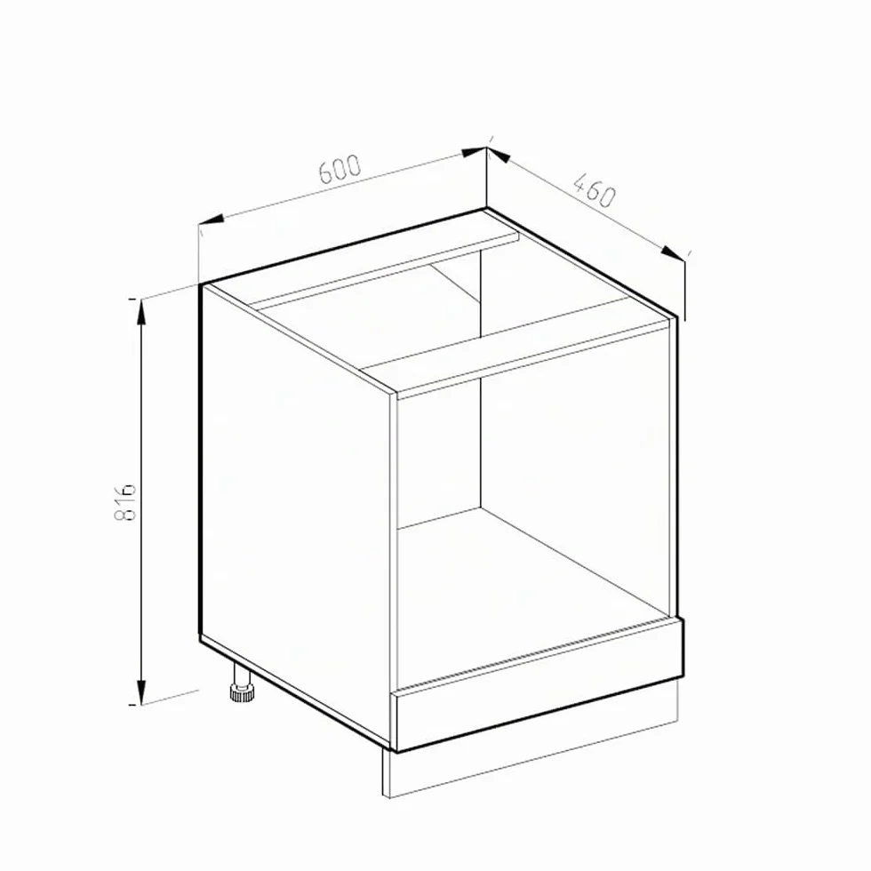 Vicco Armario para Horno Empotrado R-Line, Blanco Alto Brillo, 60 cm sin encimera, para combinación Libre Dentro de Sistemas de Cocina modulares