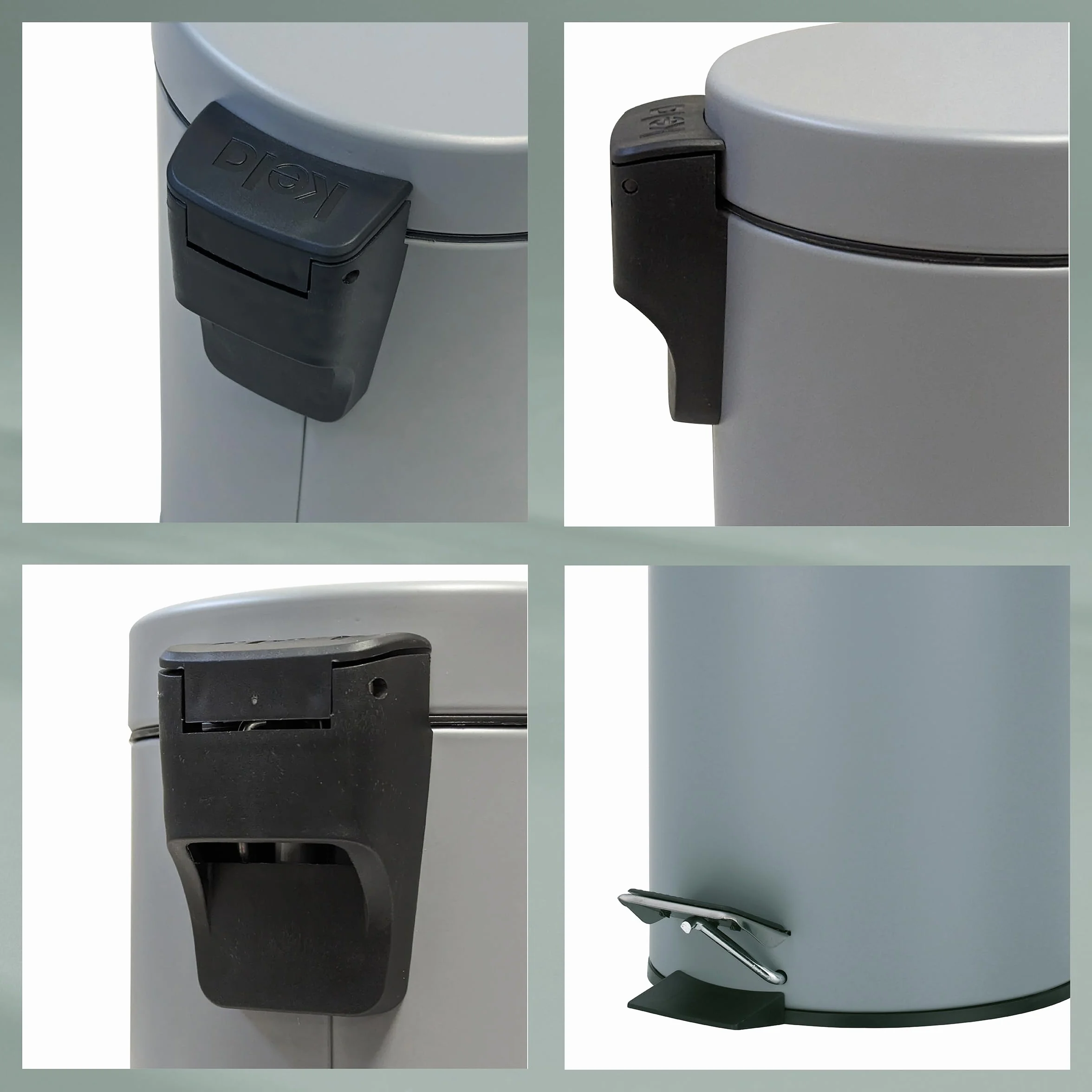 MONACO kela Cubo de basura acero inoxidable 3L mate con pedal