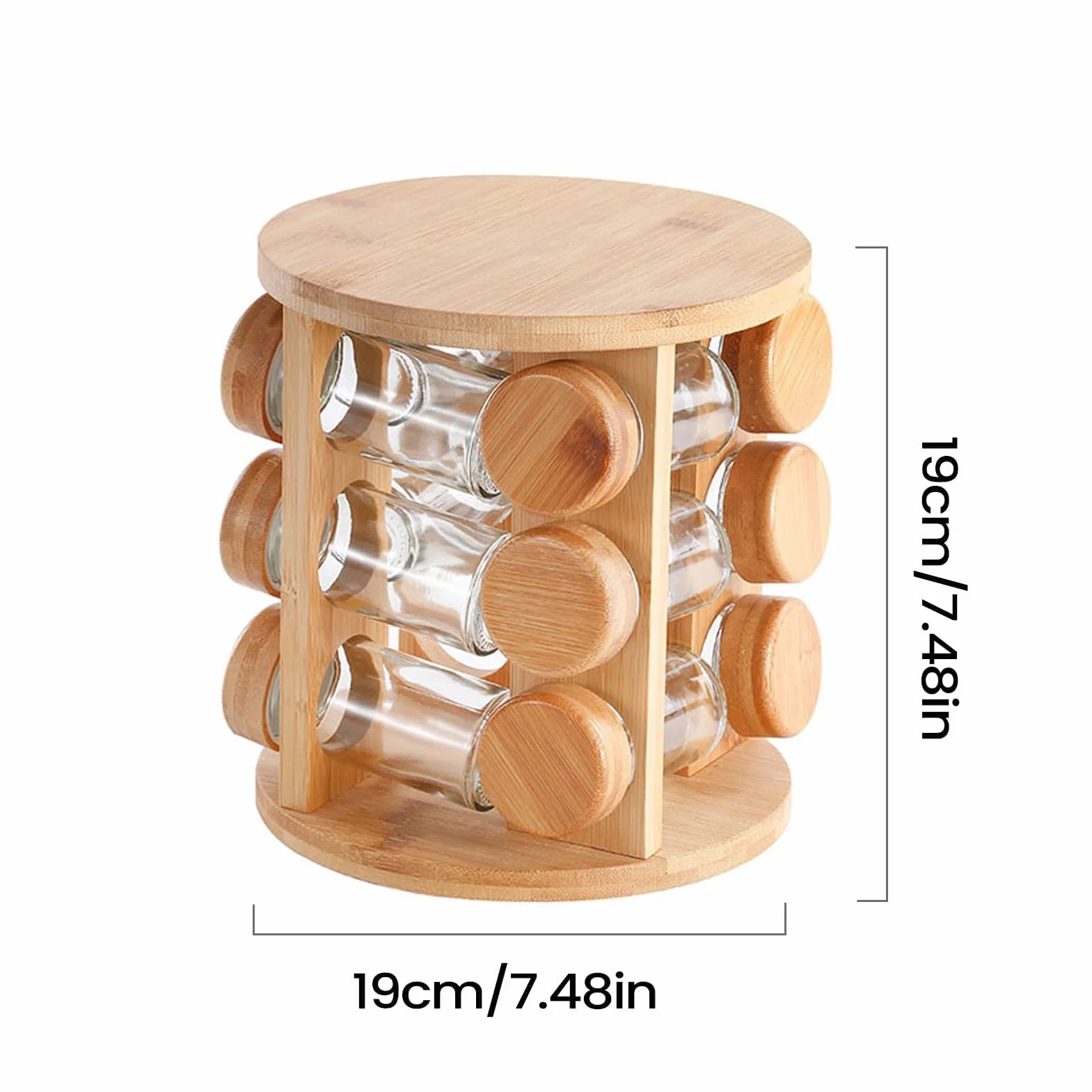 Estante giratorio para especias – Estante de almacenamiento para sal – Dispensador de especias de cocina que ahorra espacio – Elegante soporte para especias para un fácil acceso