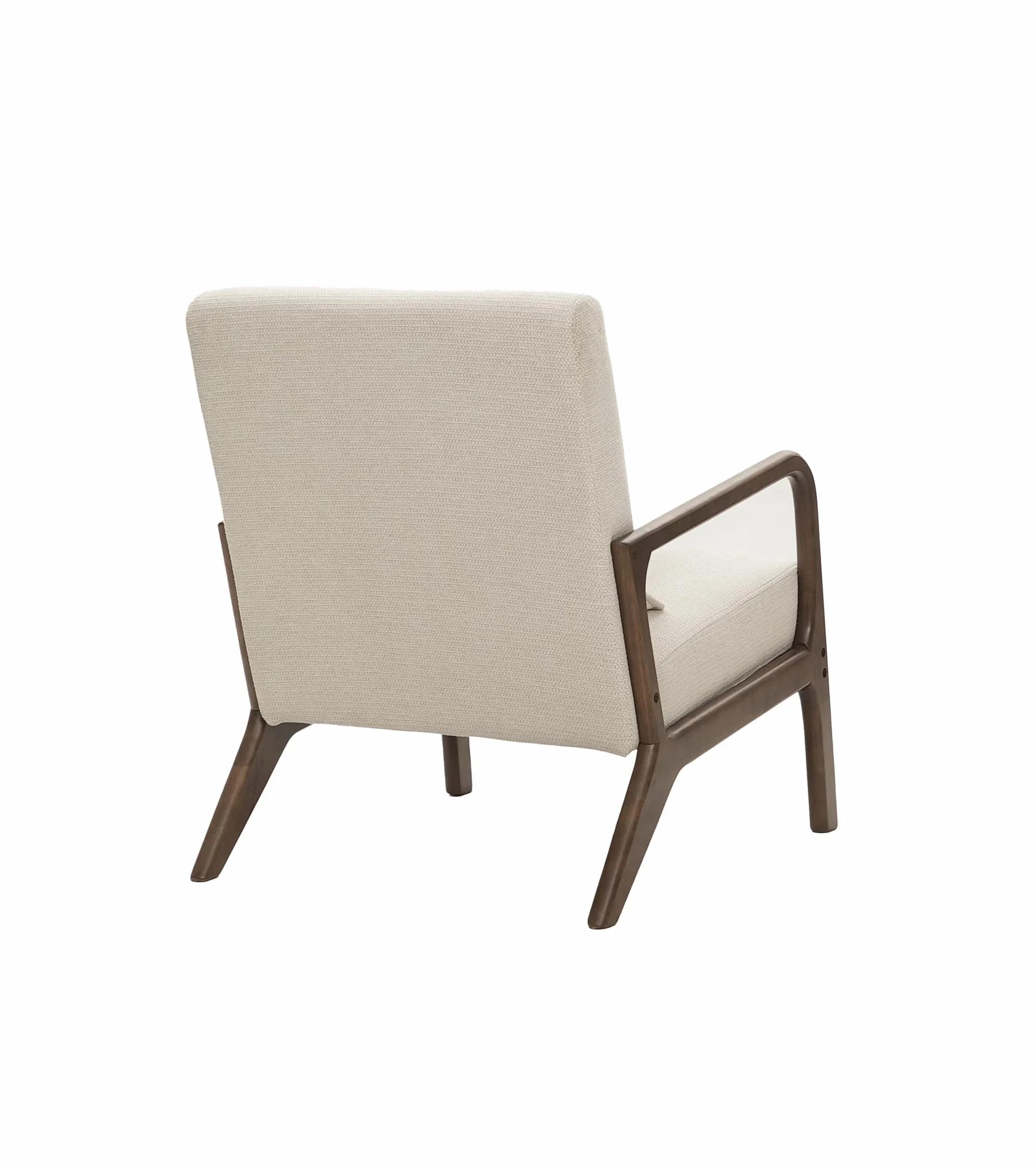 SWEET SOFA® - Butaca nórdica de Madera Maciza Nicole, tapizada Antimanchas, con cojín Incluido. 78x75x65cm (Beige)