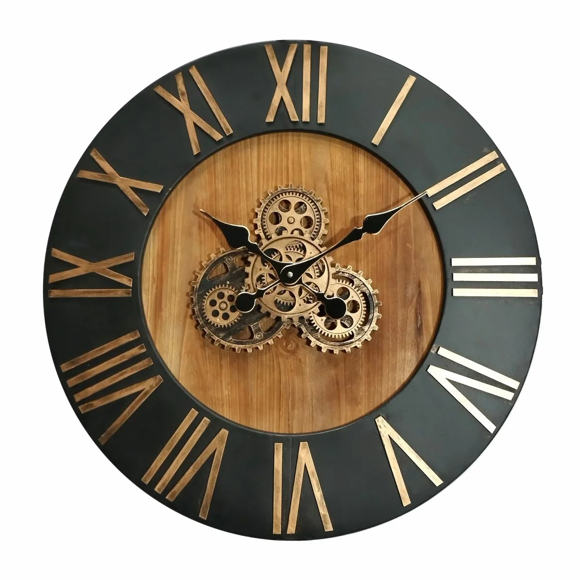 Reloj de Pared Industrial Vintage para Decoración Moderna, Reloj Grande de Estilo Retro para Hogar y Oficina