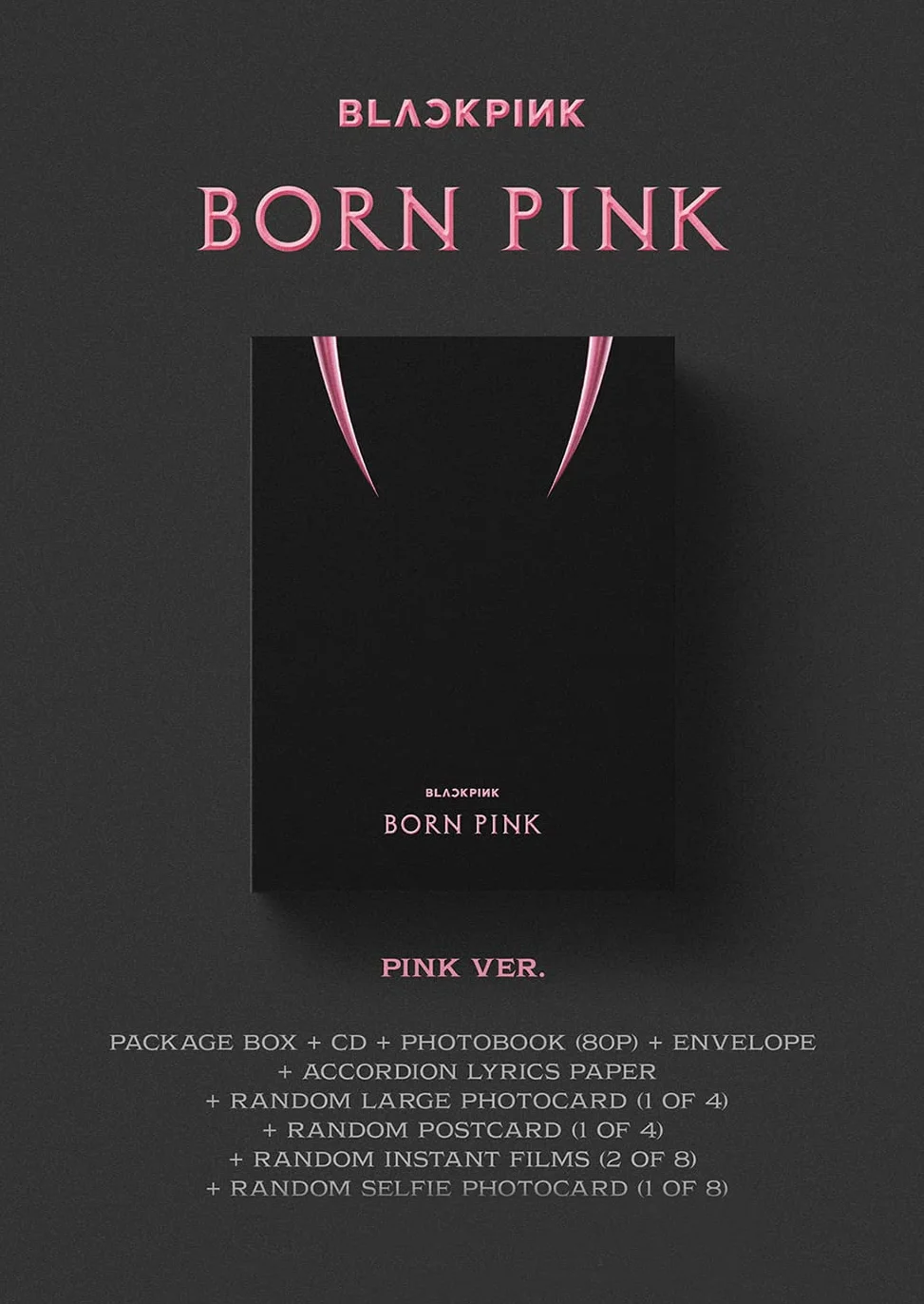 BLACKPINK BORN PINK BOX SET PINK Version 2nd Album CD Photobook Photocard Set