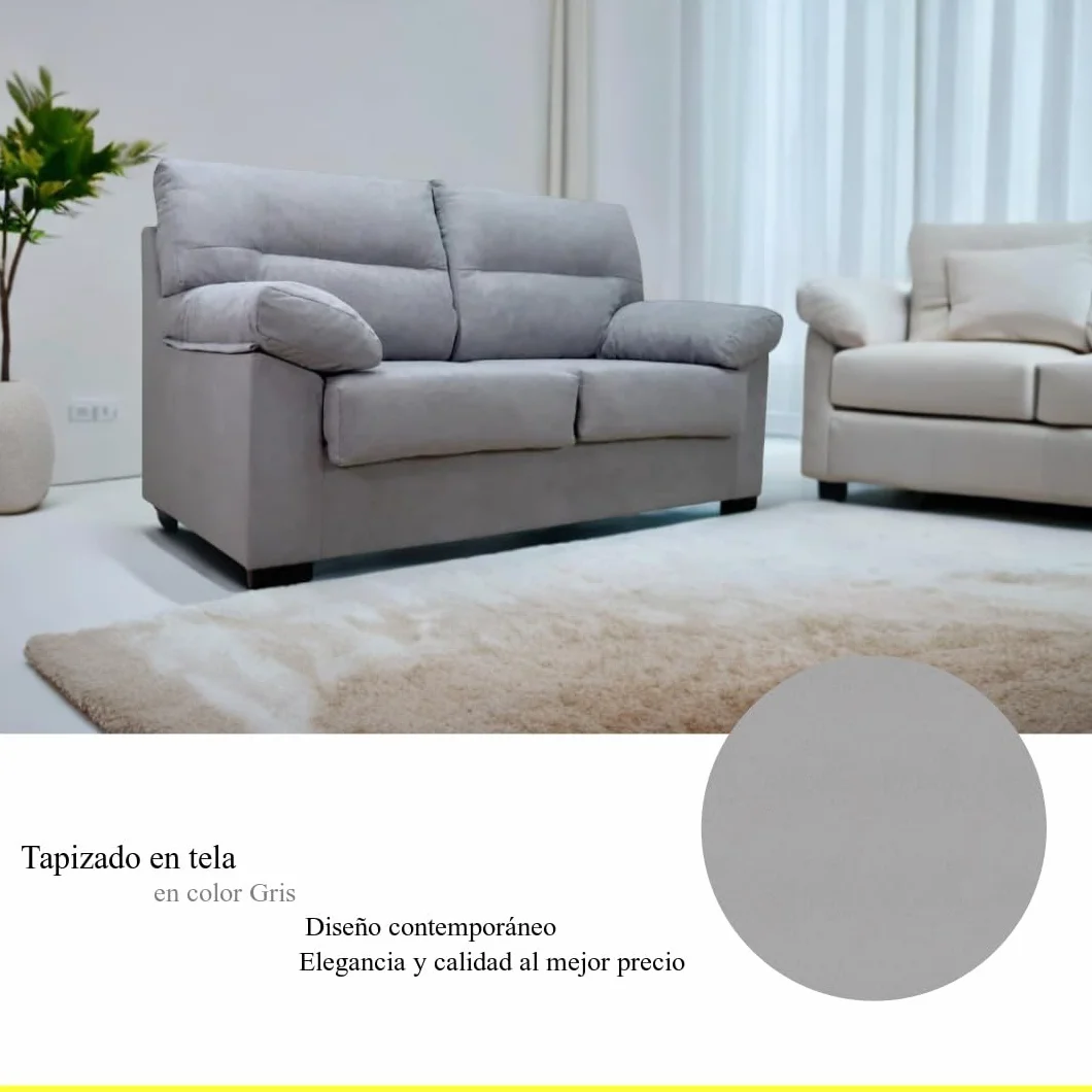 SHIITO | Modelo Kingston - Set con Sofá de 3 Plazas + Sofá de 2 Plazas | Comodidad y Relajación Superior | Color Gris Marengo