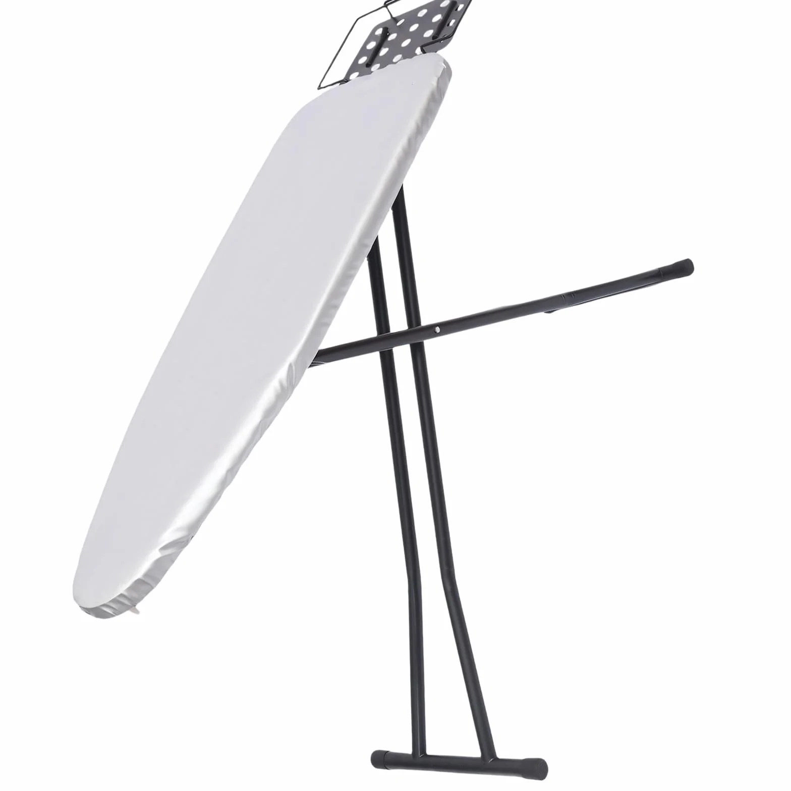 Soporte plegable para tabla de planchar con marco de acero resistente y patas antideslizantes para uso doméstico y de lavandería compacta