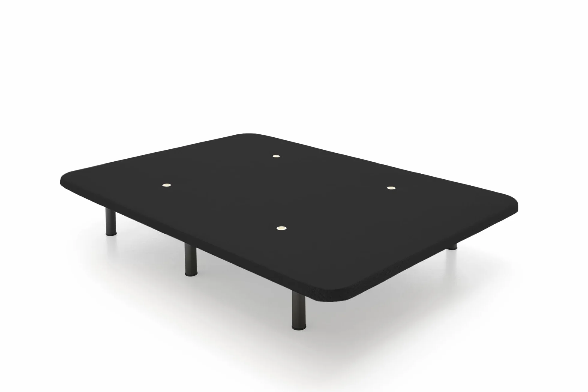 HOGAR24 ES - Base Tapizada en Color Negro - Tejido 3D Transpirable - Estructura Reforzada - Estabilidad y Durabilidad - Incluye Juego de 6 Patas de 32 cm - Medida: 135x190 cm