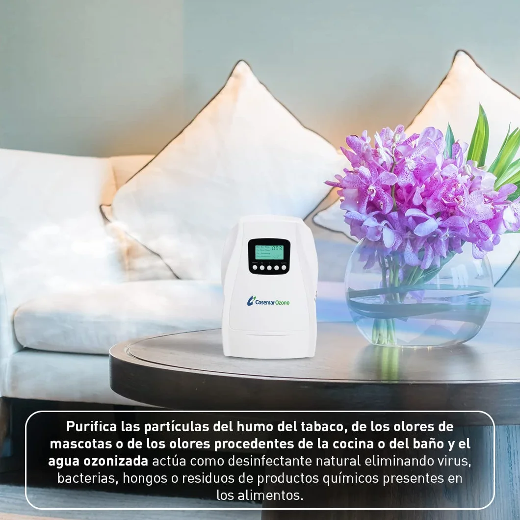 Ozono Hogar - Generador de Ozono Digital Cosemar. 2 en 1 - Desinfección y desodorización de aire y agua - Producción 500 mg/h