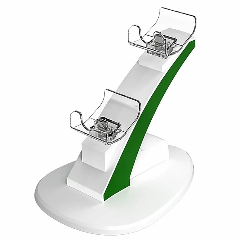 Base de carga de doble controlador, estación de carga rápida para Xbox y PS5, configuración eficiente de juegos con indicador LED y diseño antideslizante, ideal para jugadores