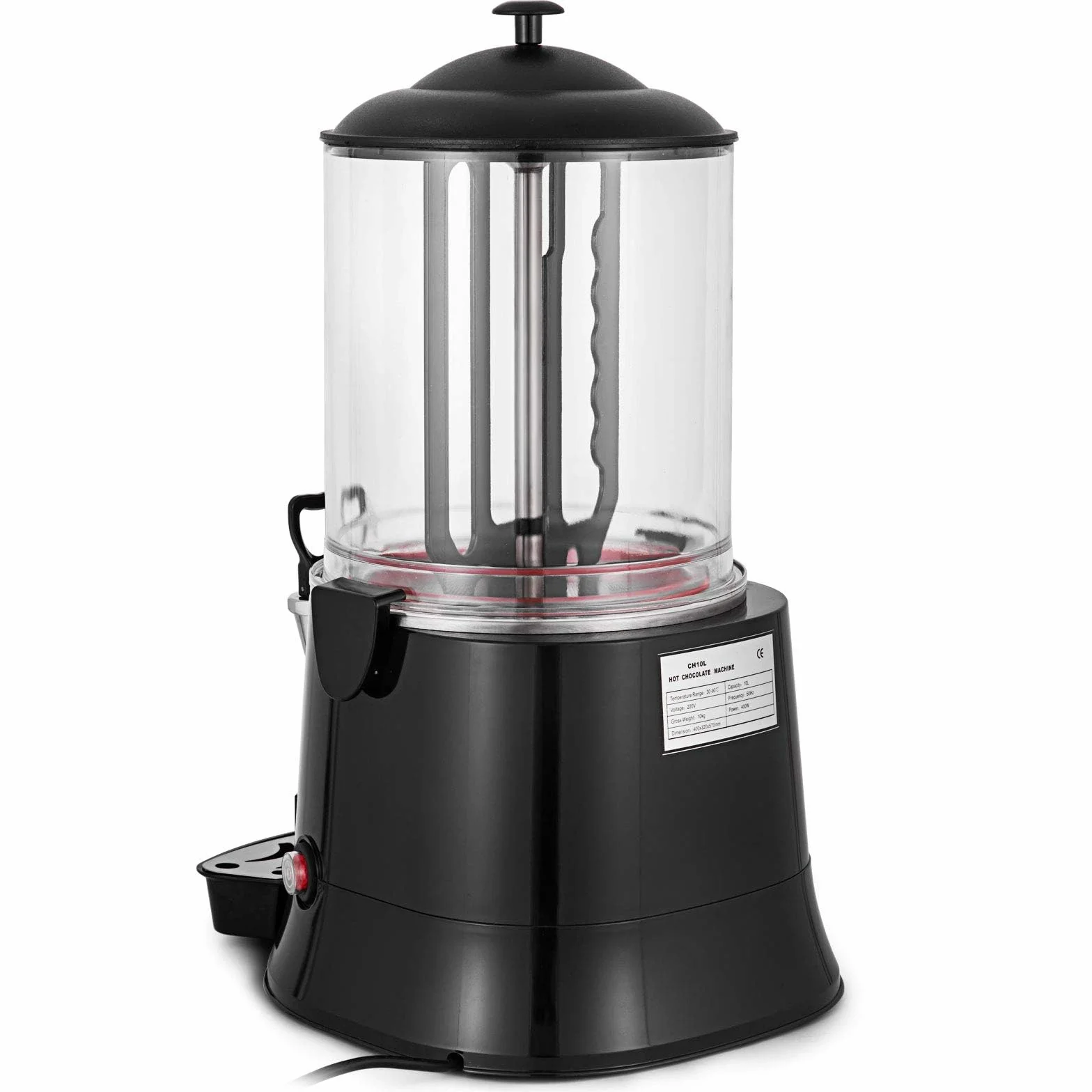 VEVOR 10L Dispensador de Chocolate Caliente 220V 400W Máquina Comercial de Chocolate Caliente para Hoteles, Restaurantes, Cafeterías, Chocolaterías, etc