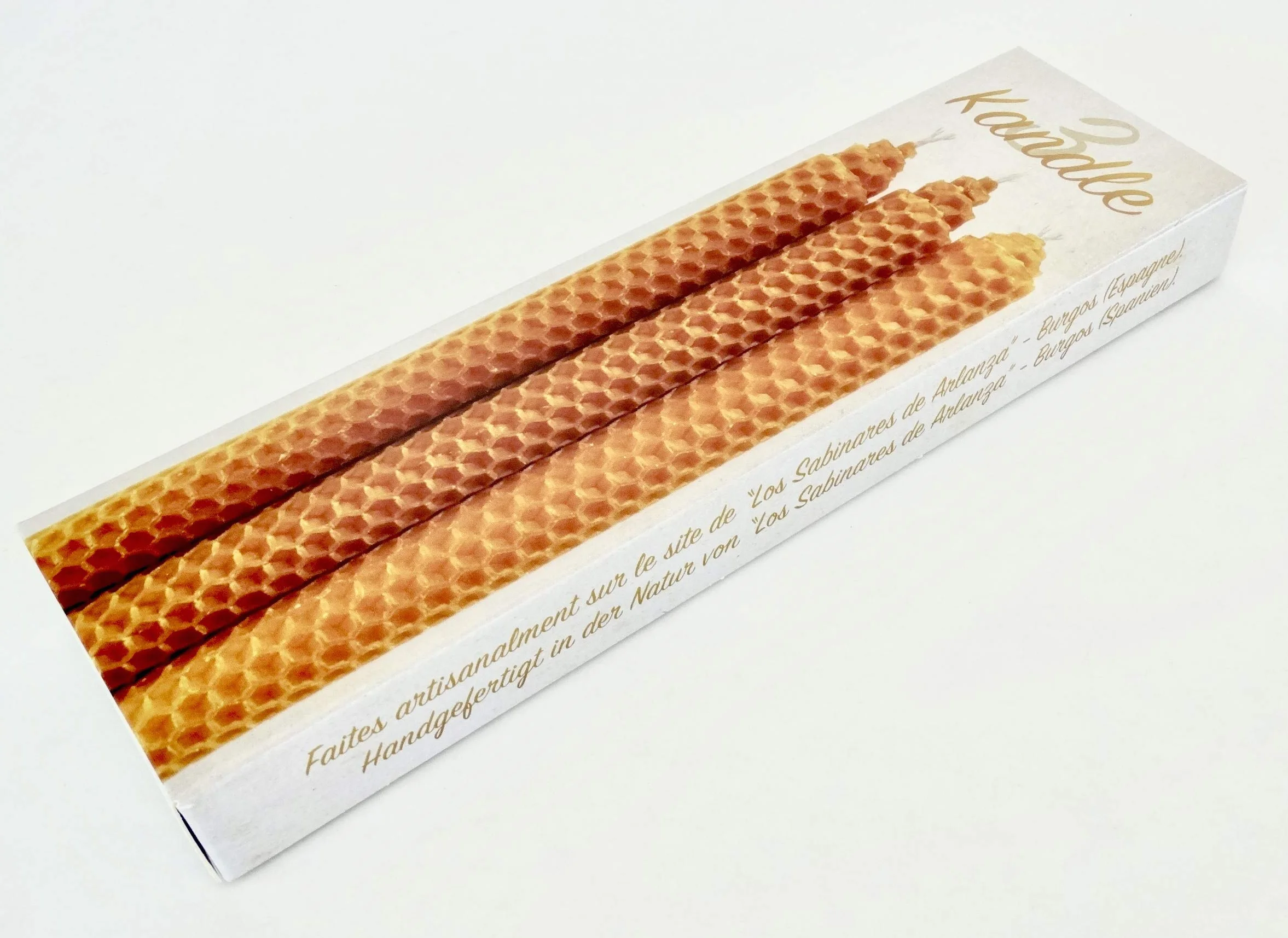 Velas naturales de cera de abeja pura 22x2cm Hechas a mano España