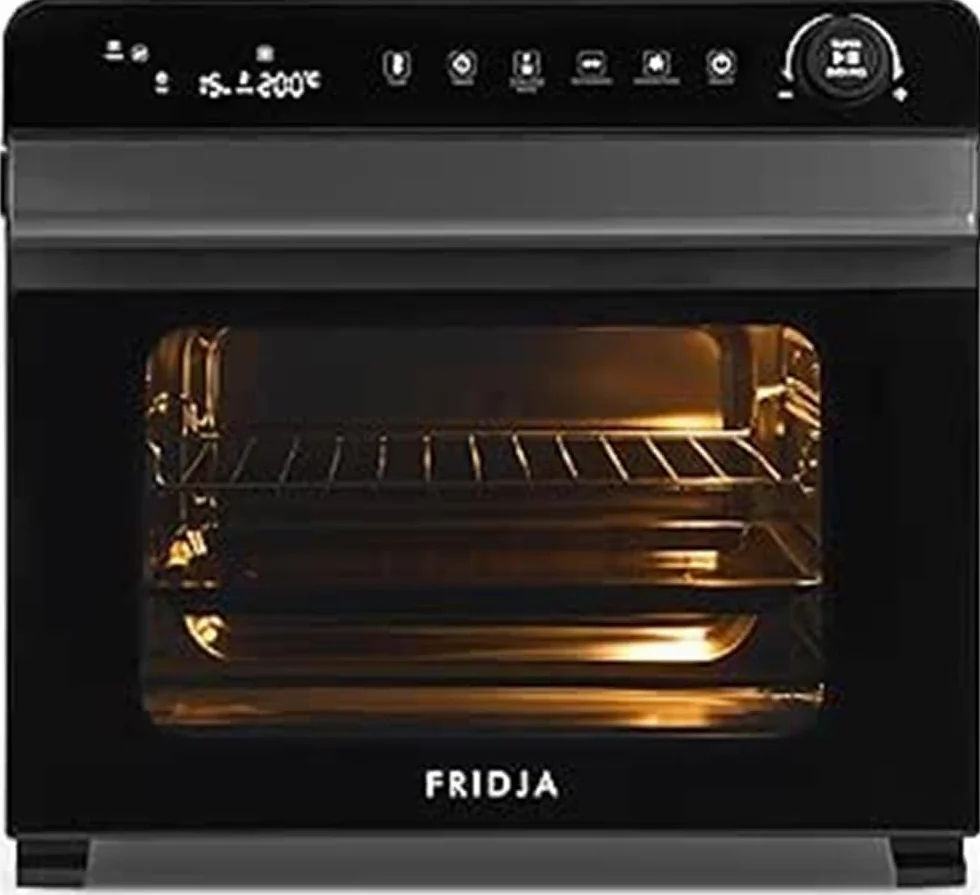 Fridja F77 Horno Súper Pro de 30L – Horno Freidora de Aire Digital LED Premium – 18 Programas Inteligentes, Función de Asador Giratorio (Rotisserie), Fácil de Limpiar, Rápido, Potente y Versátil, Inte