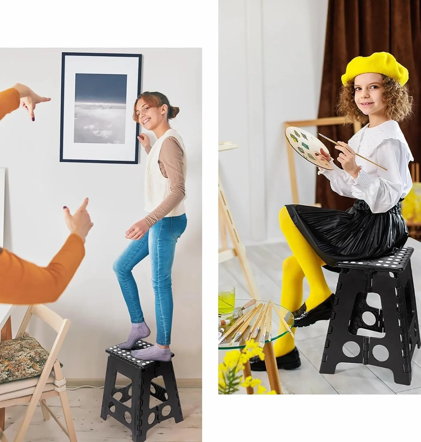 Taburete Plegable Portátil 45cm Altura Escalón Silla Cocina Baño Jardín Adultos Niños