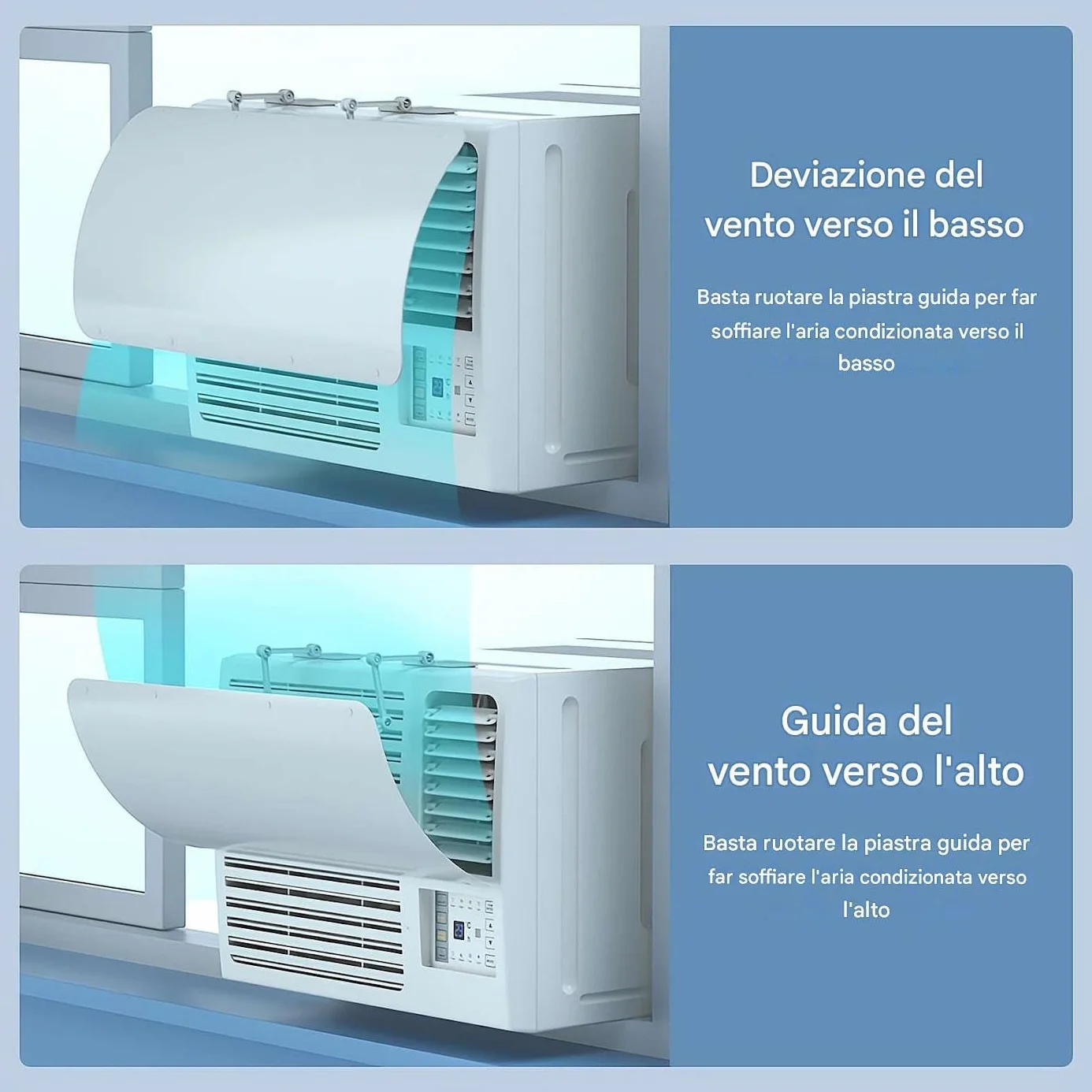 Aire acondicionado de ventana ajustable, guía de aire anticondensación para inquilinos, ideal para sala de estar y dormitorio, solución perfecta para el verano