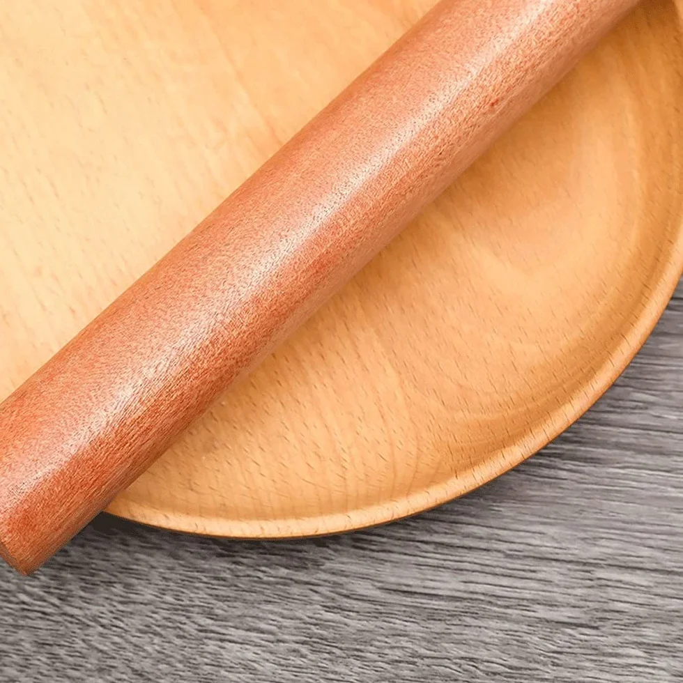 Rodillo de madera Rodillo para masa Rodillos de amasar, rodillo de amasar de madera vertical, herramientas for hornear de madera de haya, Pin de pelado de madera(25cm)