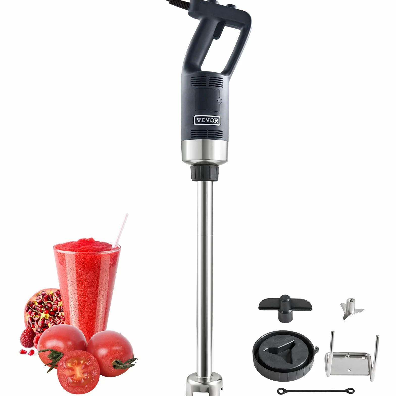 VEVOR Batidora de Mano 750 W 855 mm Licuadora de Inmersión Comercial de Alta Resistencia Velocidad Variable Hoja de Acero Inoxidable Batidora Portátil Versátil para Sopa Batido Puré Comida para Bebés