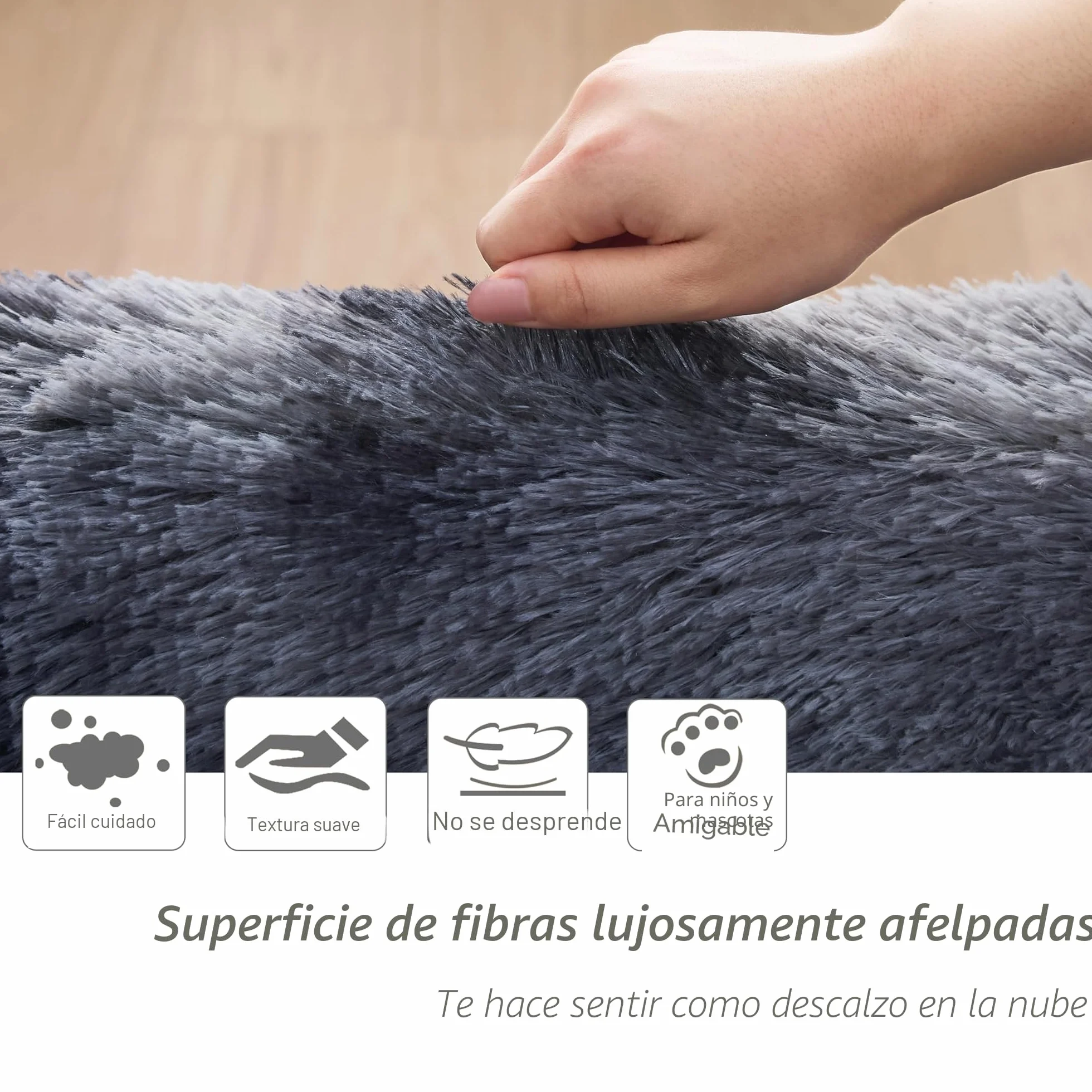 Alfombras Salón Pelo Largo Super Suaves Lavables Antideslizante Grande 80x160cm