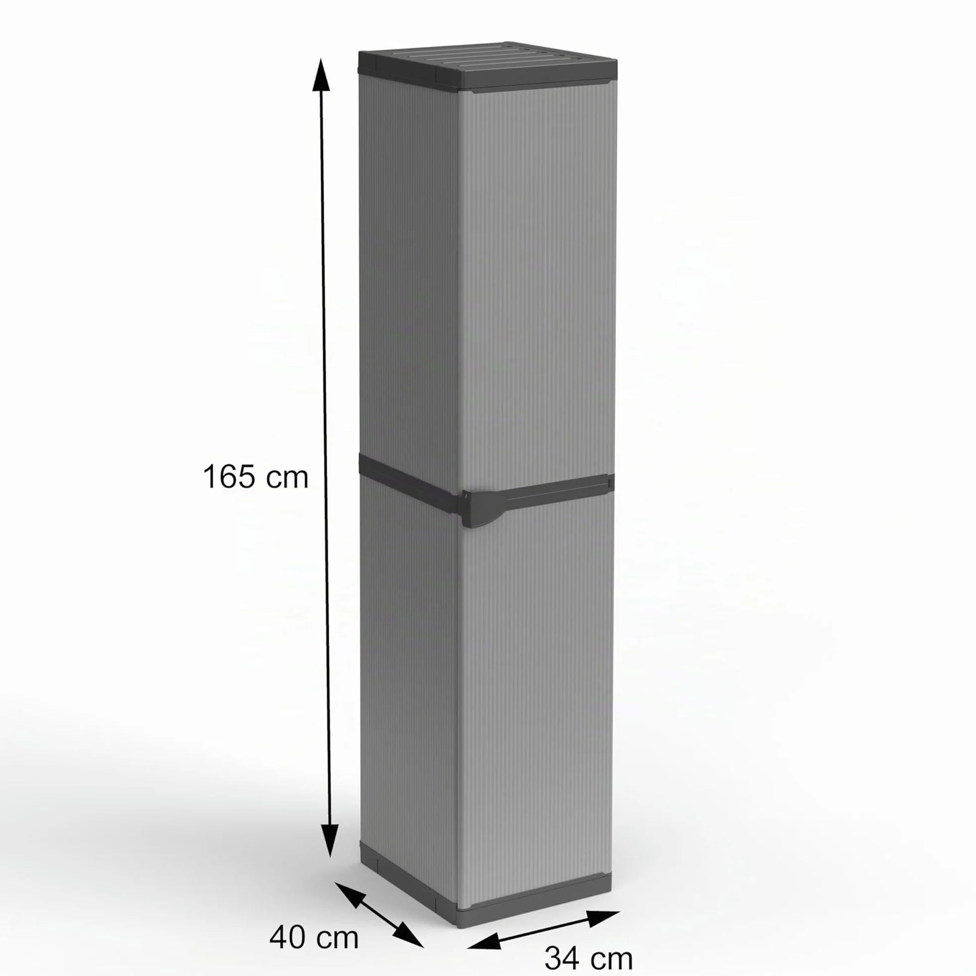 Armario de 1 puerta para interior/exterior utilizable también como botellero con estantes regulables en altura, 34 x 40 x 165 cm