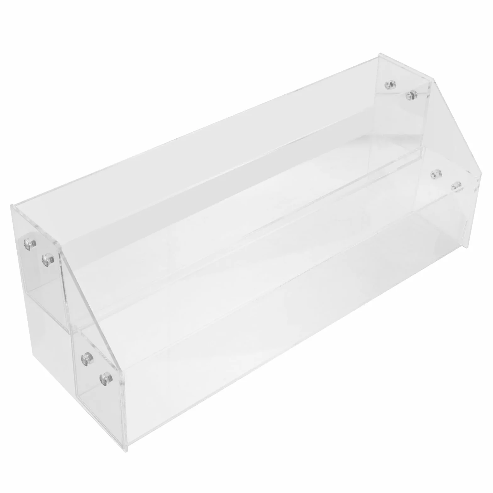 Organizador de Escritorio Acrílico con Compartimentos Soporte Transparente para Cartas y Documentos Estante para Libros y Exhibidor de Mesa