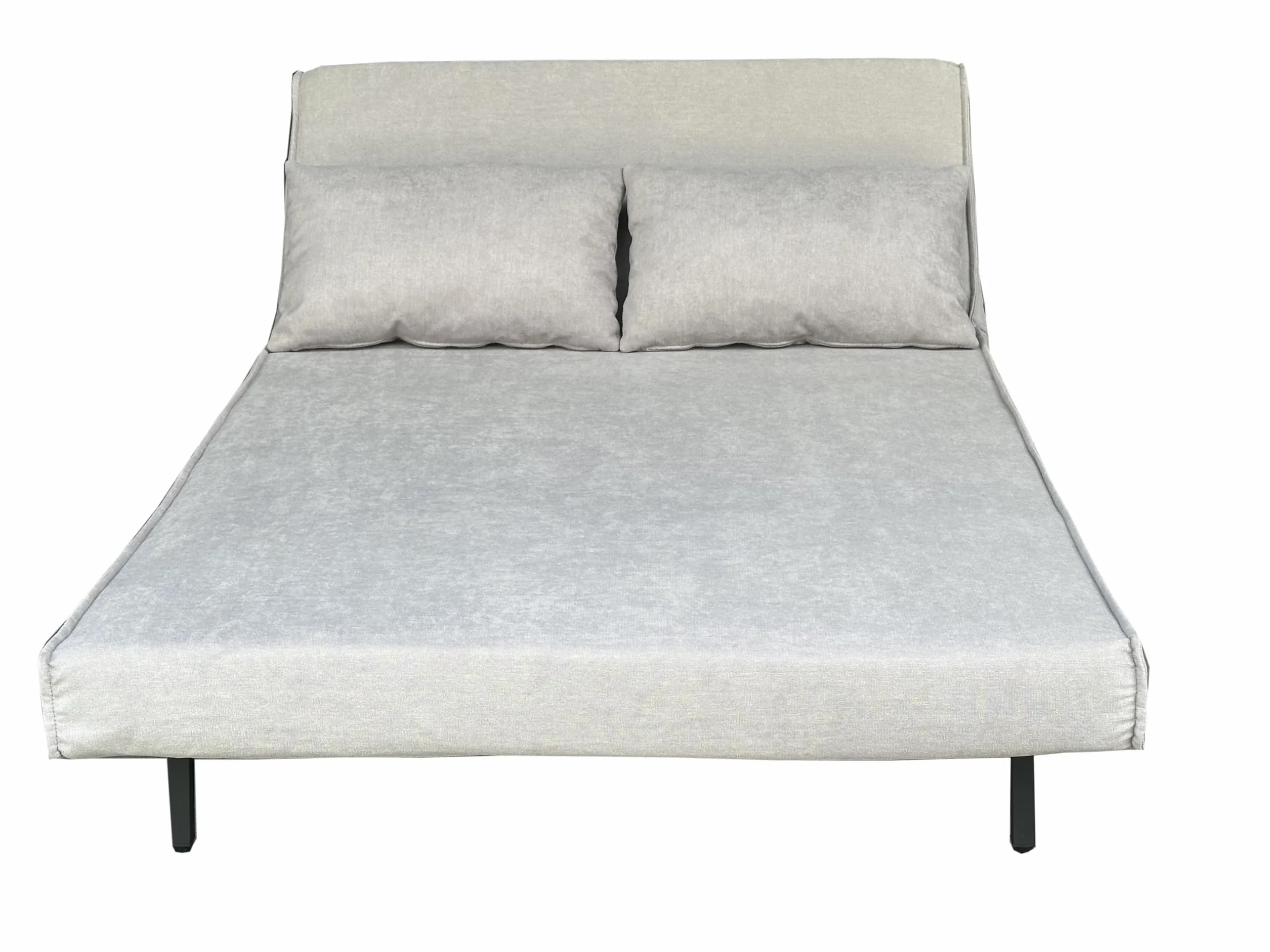 MUEBLIX.COM - Sofa Cama Ocenilla 2 Plazas, Sofa Cama Estilo Futón, Tela, Sillón Cama, Cama Sofa, 3 Posiciones (Sentado, Relax y Cama), Apertura Clic-Clac, Sofa de Diseño, Color Gris