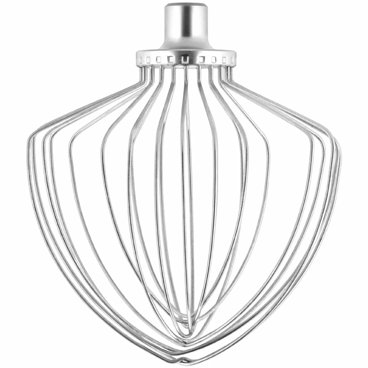 KitchenAid KSMC7QEW - Grifo elíptico de alambre de acero inoxidable para batidoras de KitchenAid