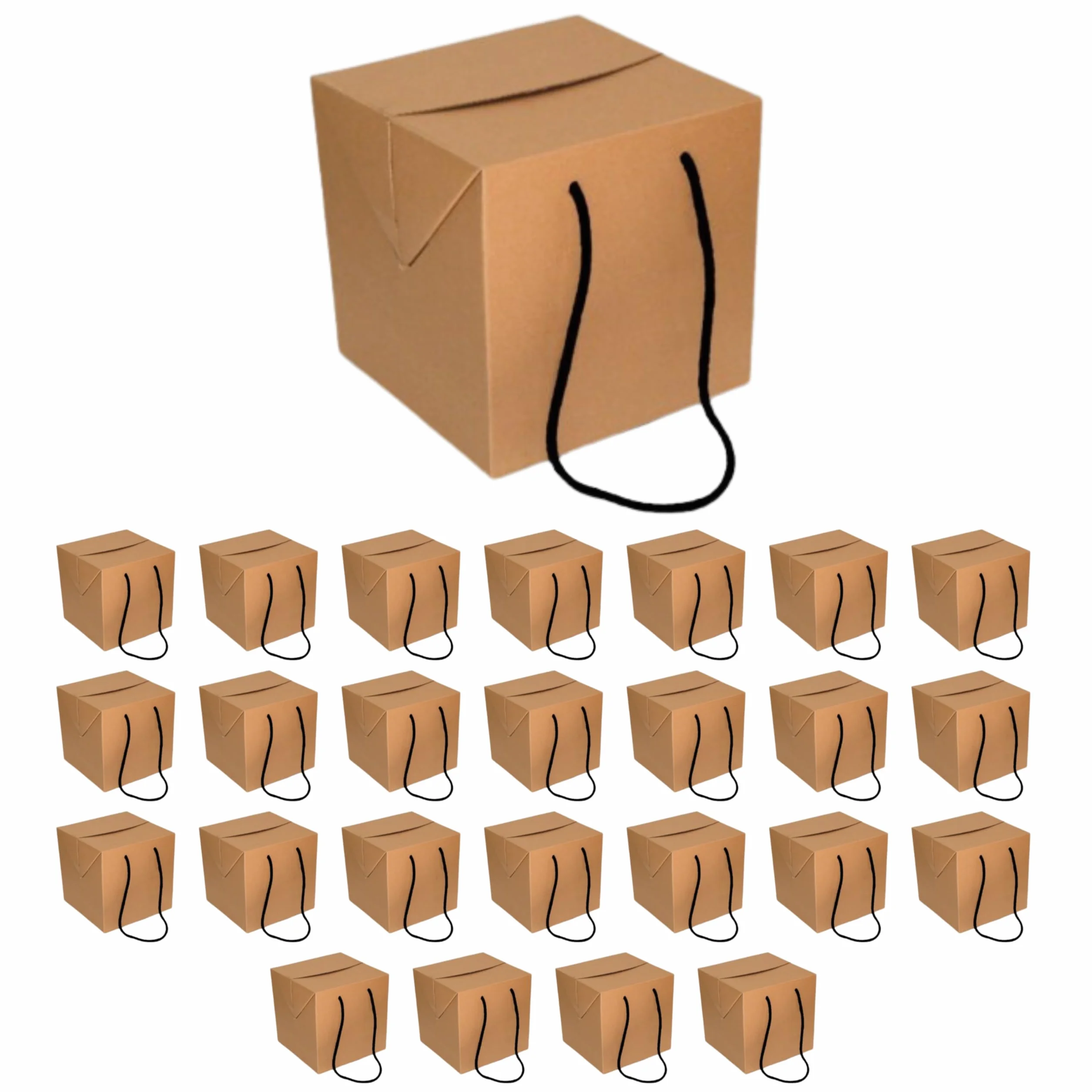 Cajas Regalo Cubo 300x300x300mm (Pack 25) - Caja para regalos, cesta, envios, tienda - Marrón