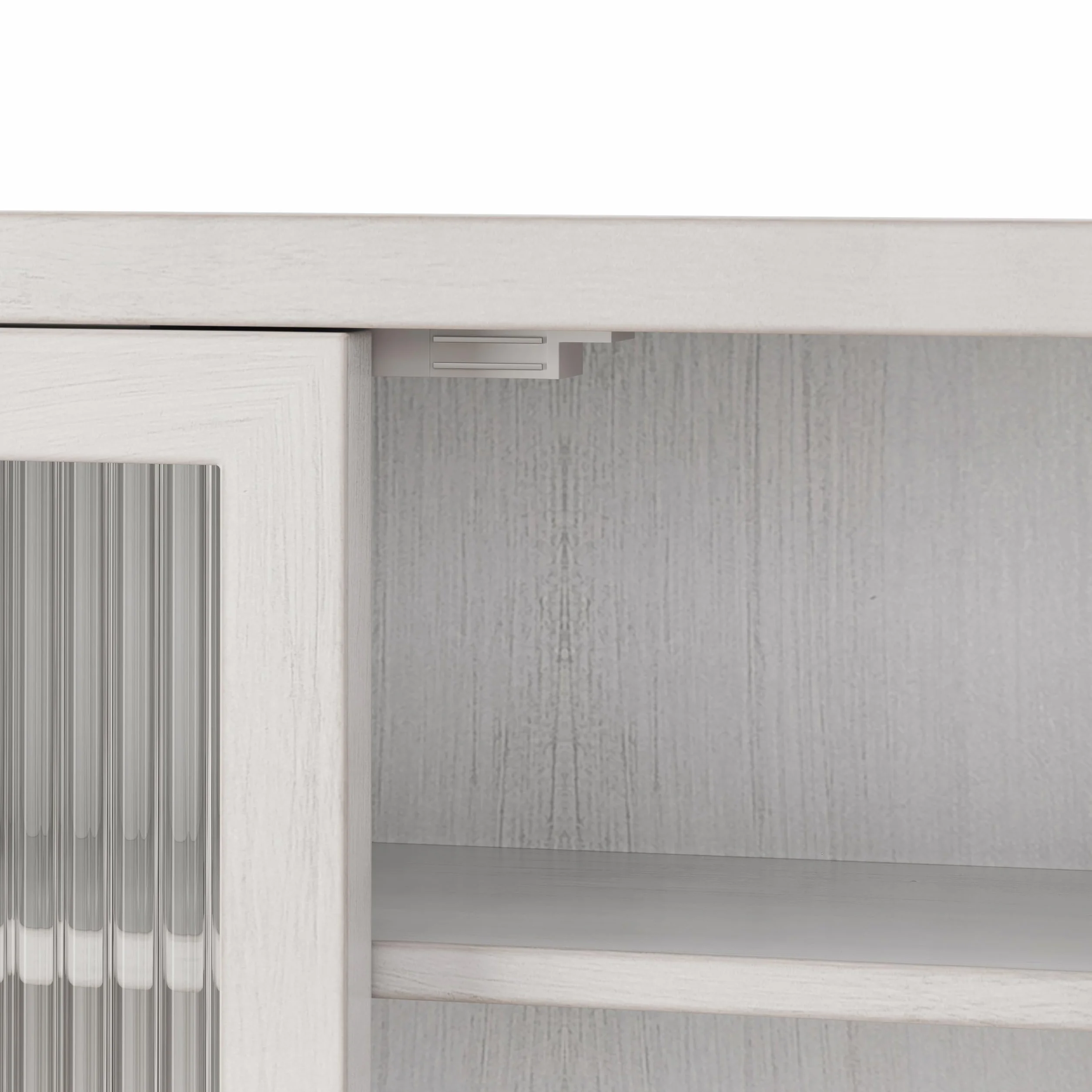 Gabinete de pared vintage de doble puerta de cristal con tres niveles de almacenamiento y estante de toalla, para baño, cocina o sala de comedor, blanco lavado (blanco)