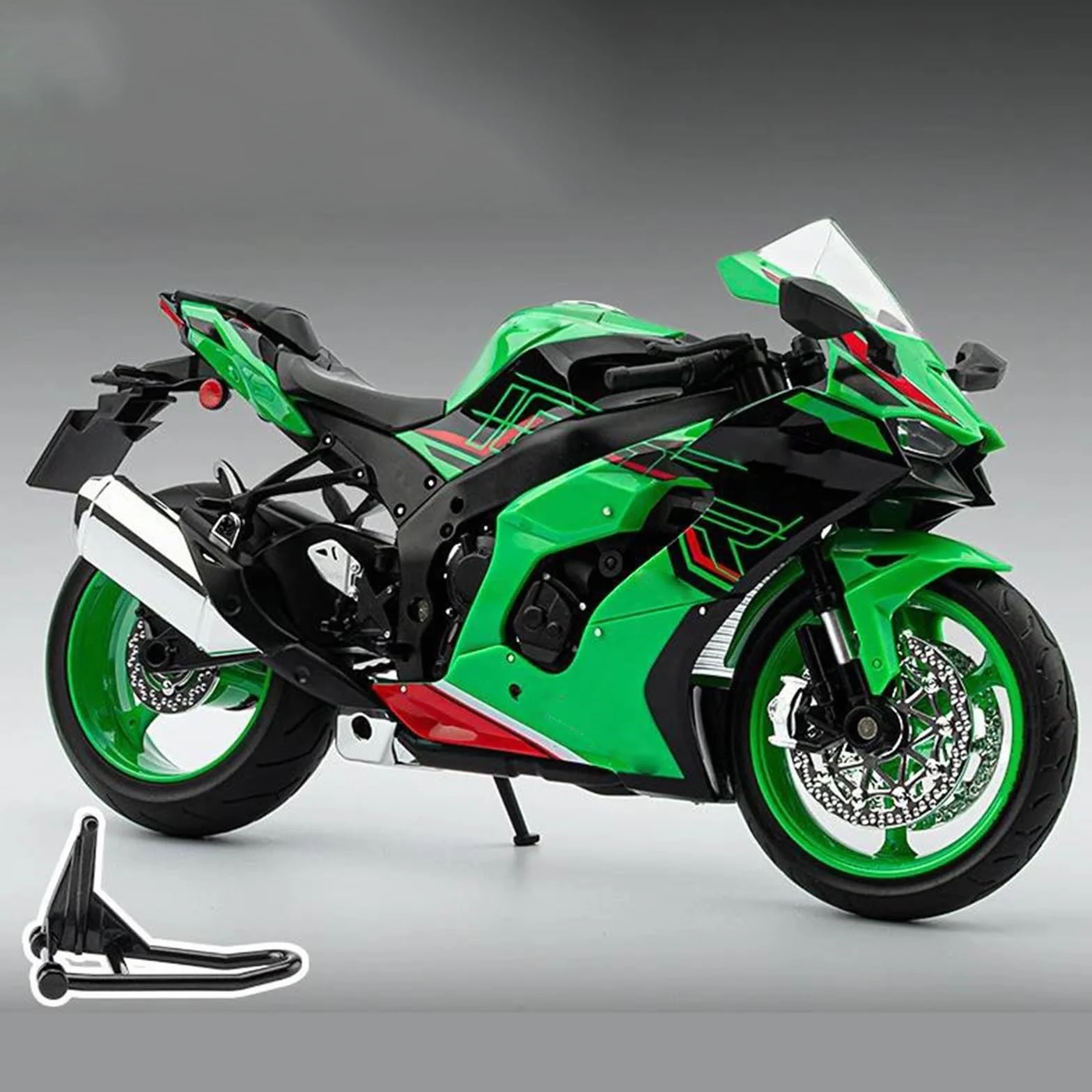 Modelo a Escala de Moto Moto De Juguete con Sonido Y Luz 1:9 para Kawasaki ZX-10R, Modelo En Miniatura Aleación Metal Fundido A Presión(Vert)