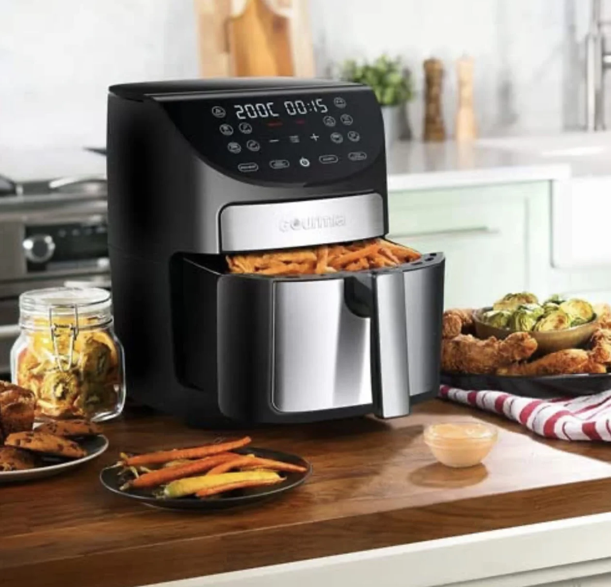 Gourmia Freidora de aire digital GAF798, 6,6 L, negro