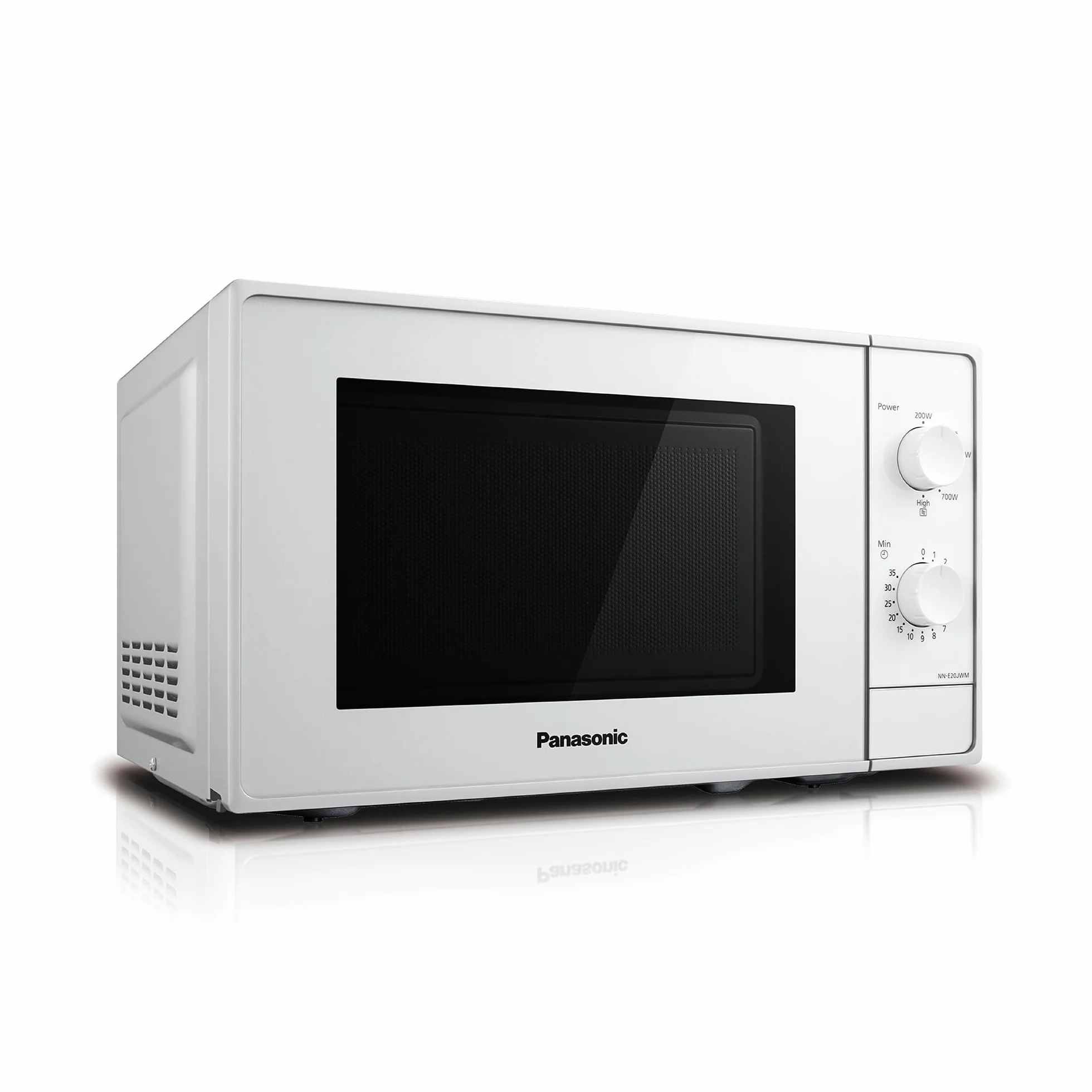 Panasonic Horno microondas 20L 800W Plato Giratorio Cristal Descongelación 5 Niveles Potencia Temporizador Blanco