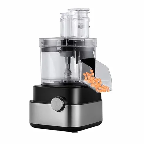 Cortador de verduras, procesador de alimentos, acero inoxidable, capacidad de 5 litros, cuchillas multifuncionales para cortar, rebanar, triturar y moler carne