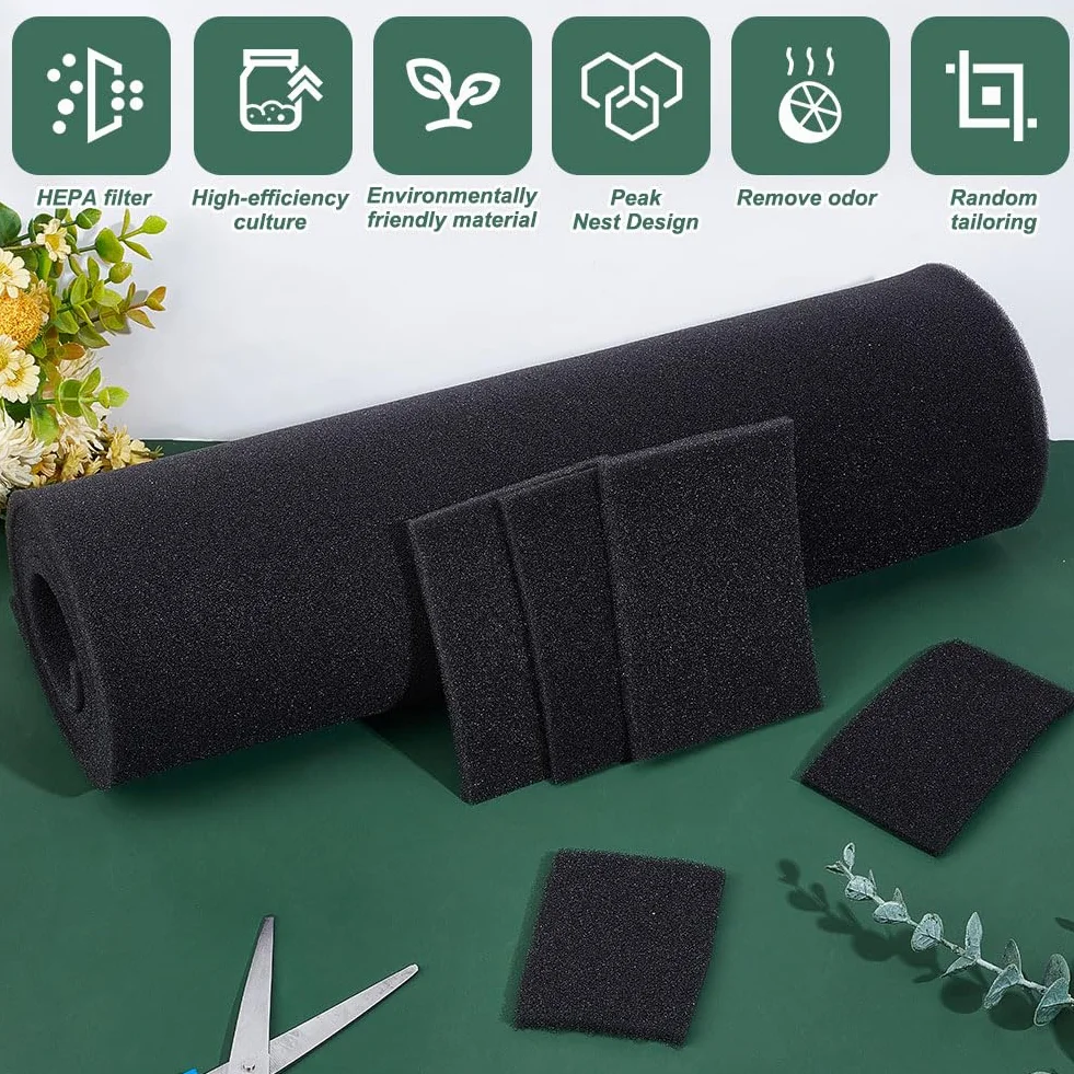 BENECREAT Filtros de Aire Acondicionado 1.5mx40cm Carbón Activado 6mm Espesor